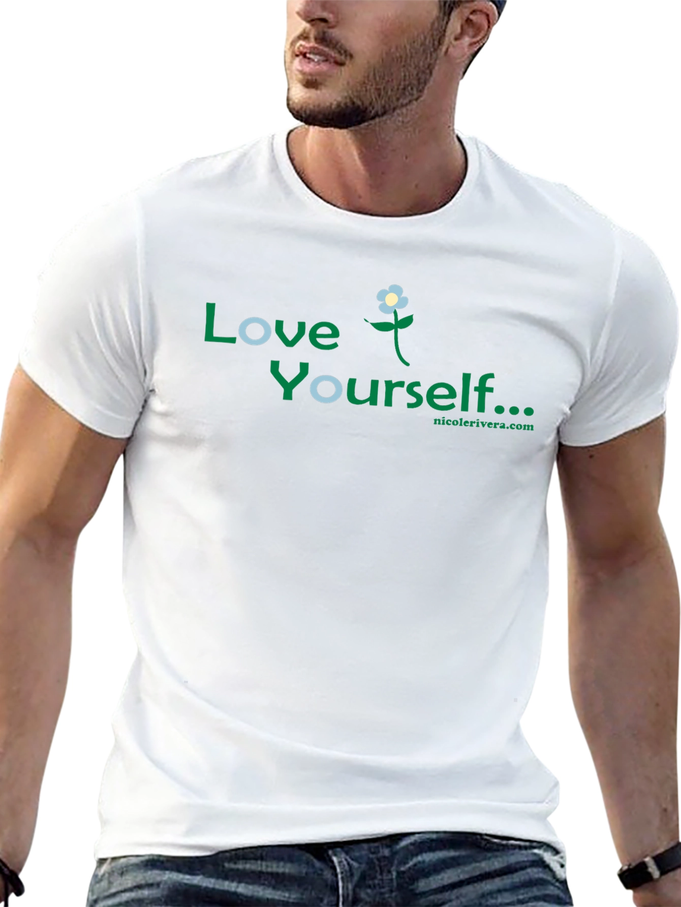 Love Yourself Floral Black T-Shirt