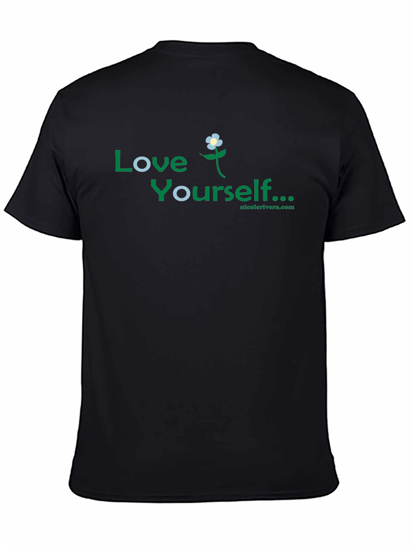Love Yourself Floral Black T-Shirt