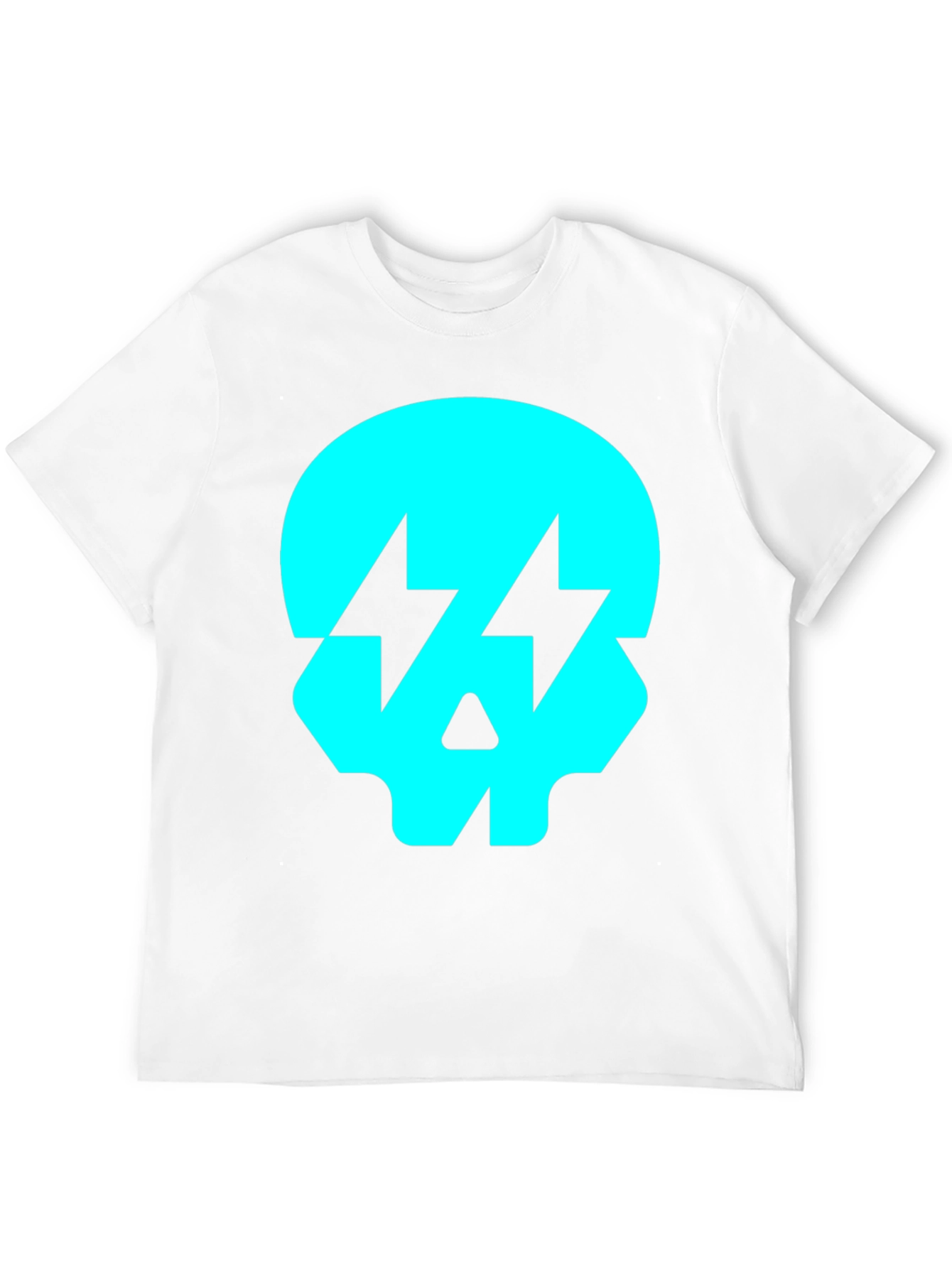 Skull Lightning Bolt Graphic T-Shirt - Black