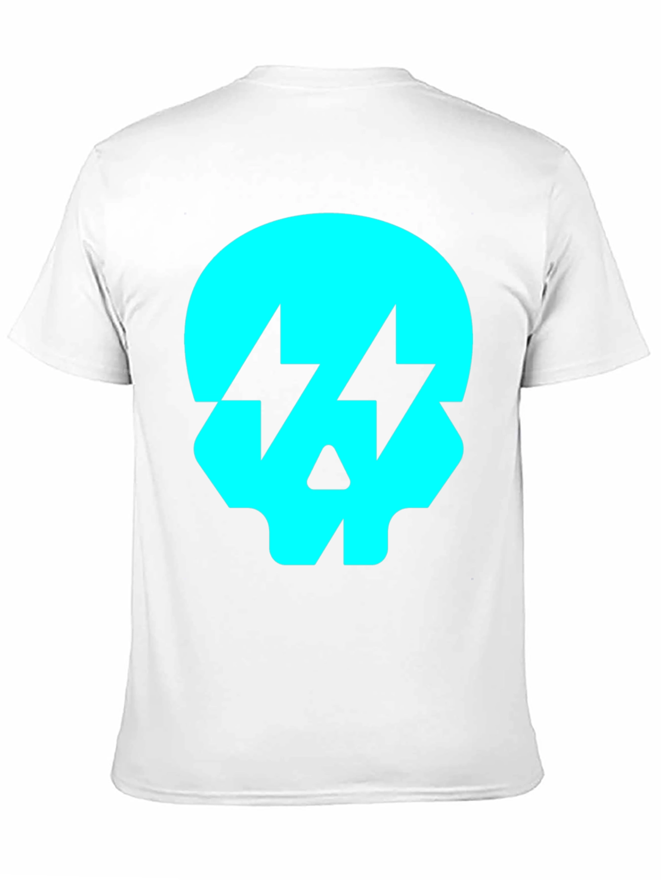 Skull Lightning Bolt Graphic T-Shirt - Black