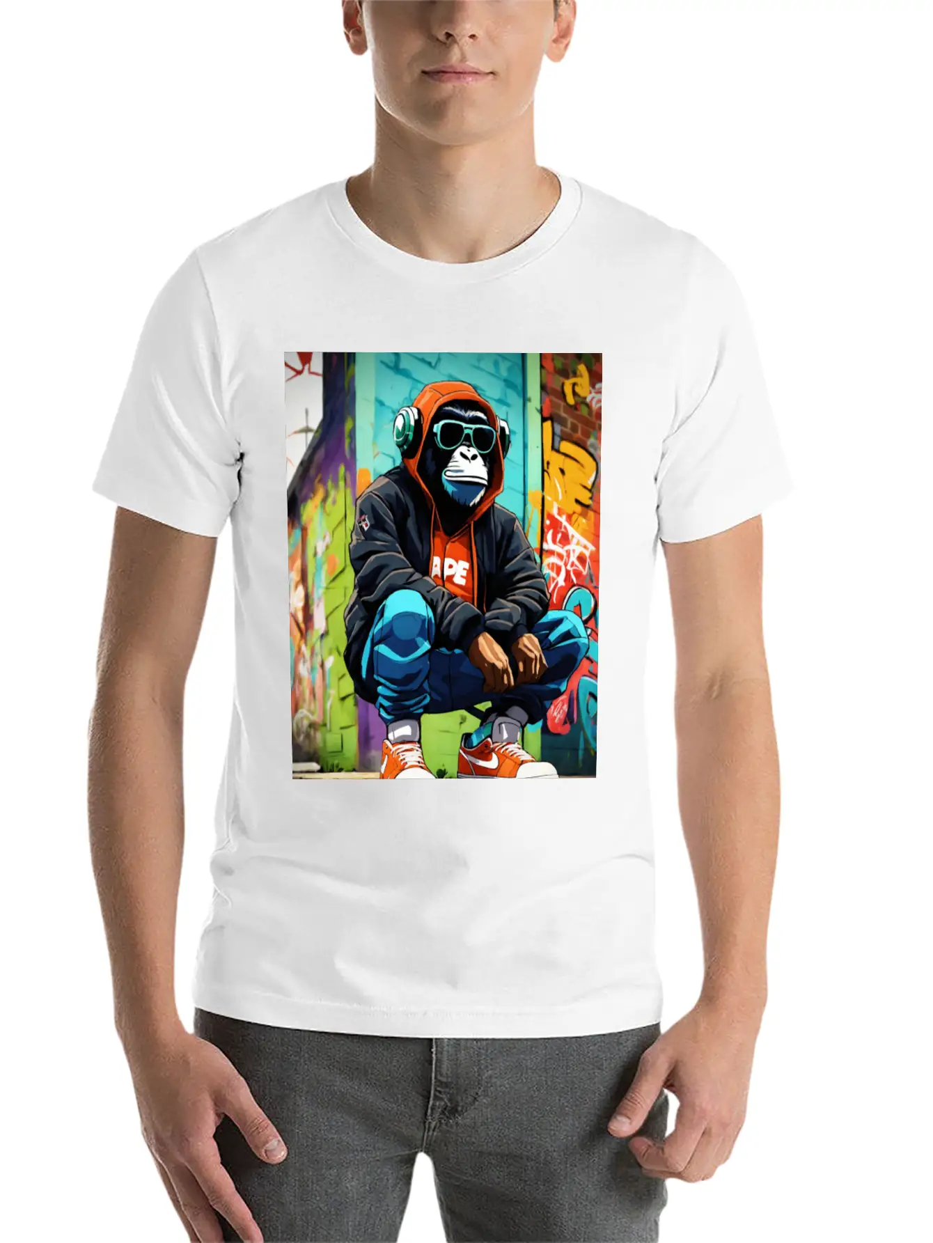 Urban Ape Street Art T-Shirt Timeless Short Sleeve Tee – Comfy And Minimalist Design