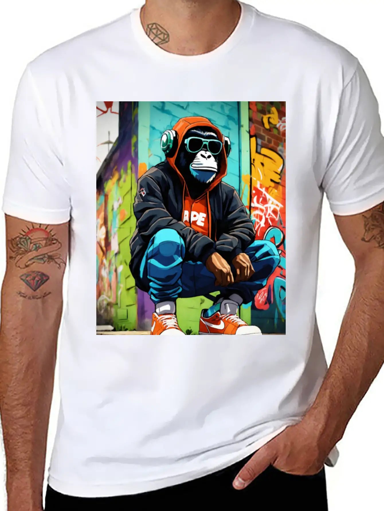 Urban Ape Street Art T-Shirt Timeless Short Sleeve Tee – Comfy And Minimalist Design