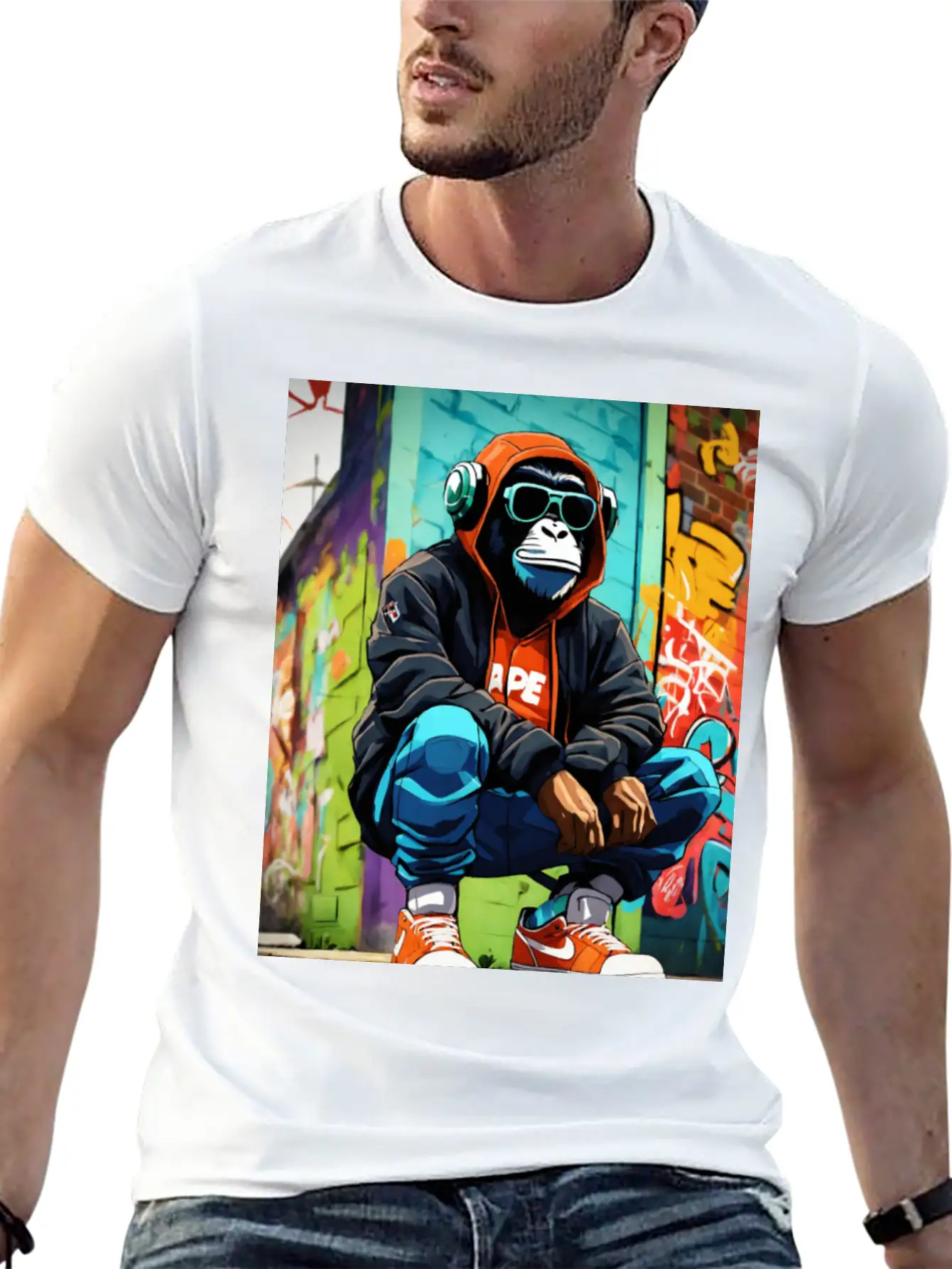 Urban Ape Street Art T-Shirt Timeless Short Sleeve Tee – Comfy And Minimalist Design