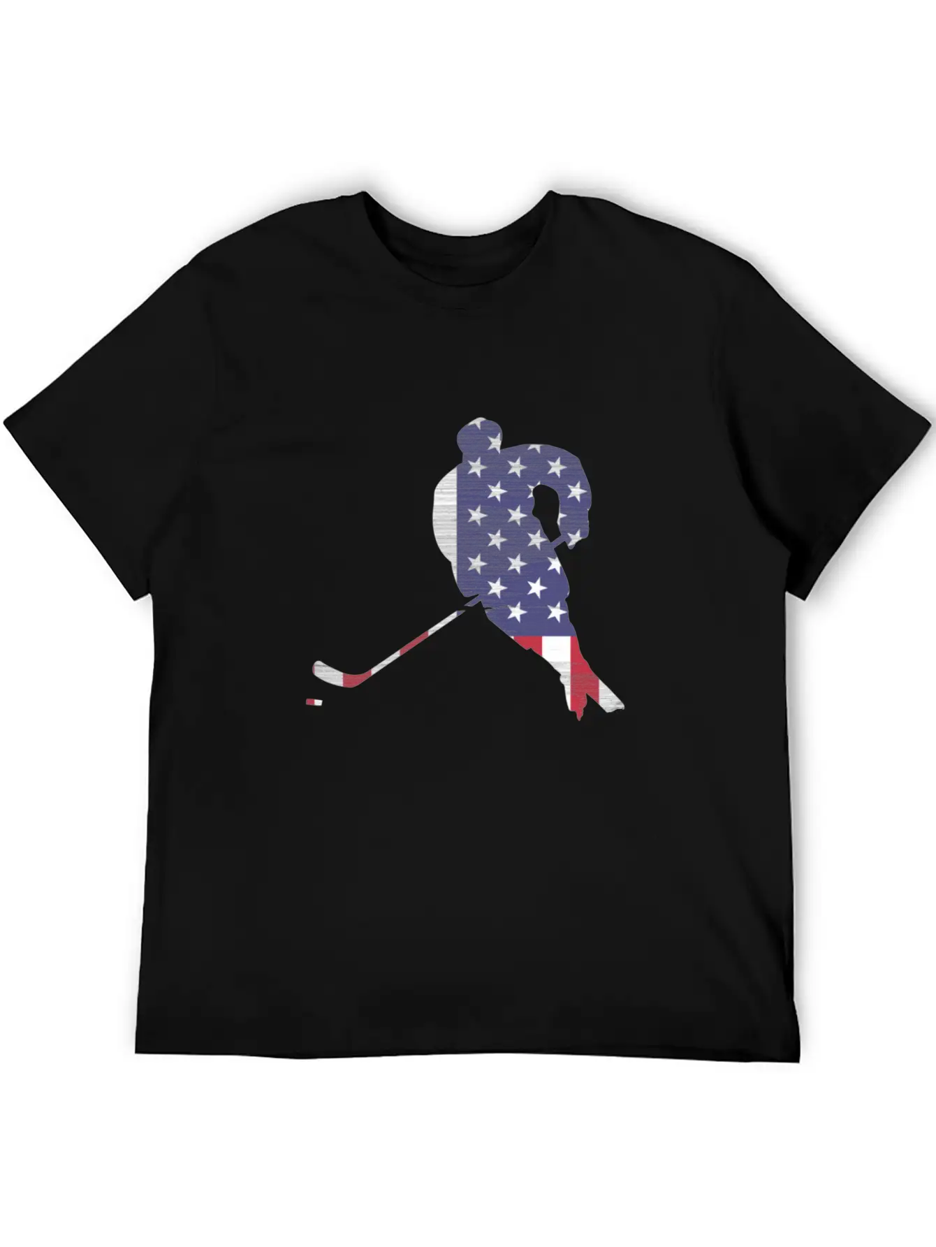 USA Flag Hockey Silhouette Unisex Casual T-Shirt – Clean Design For Daily Comfort