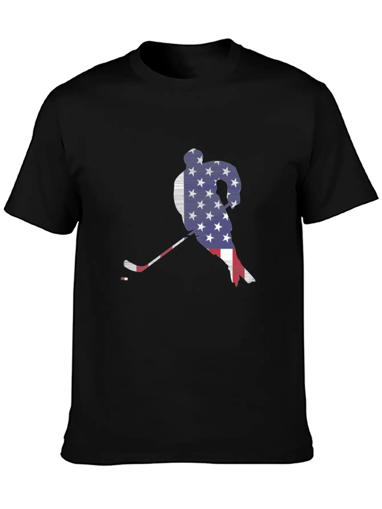 USA Flag Hockey Silhouette Unisex Casual T-Shirt – Clean Design For Daily Comfort