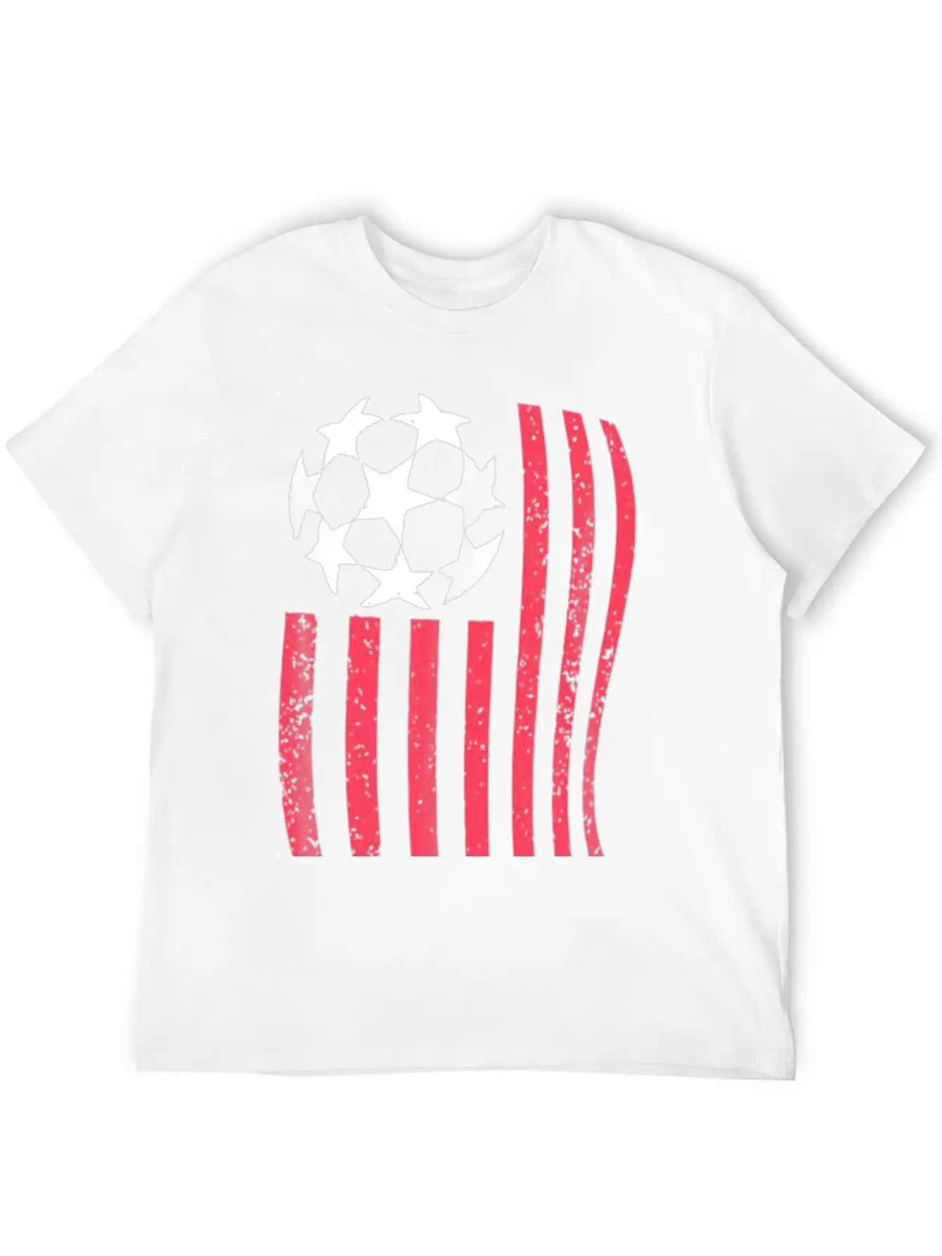USA Flag With Soccer Ball Stylish Everyday T-Shirt – Unisex Basic Cotton Tee