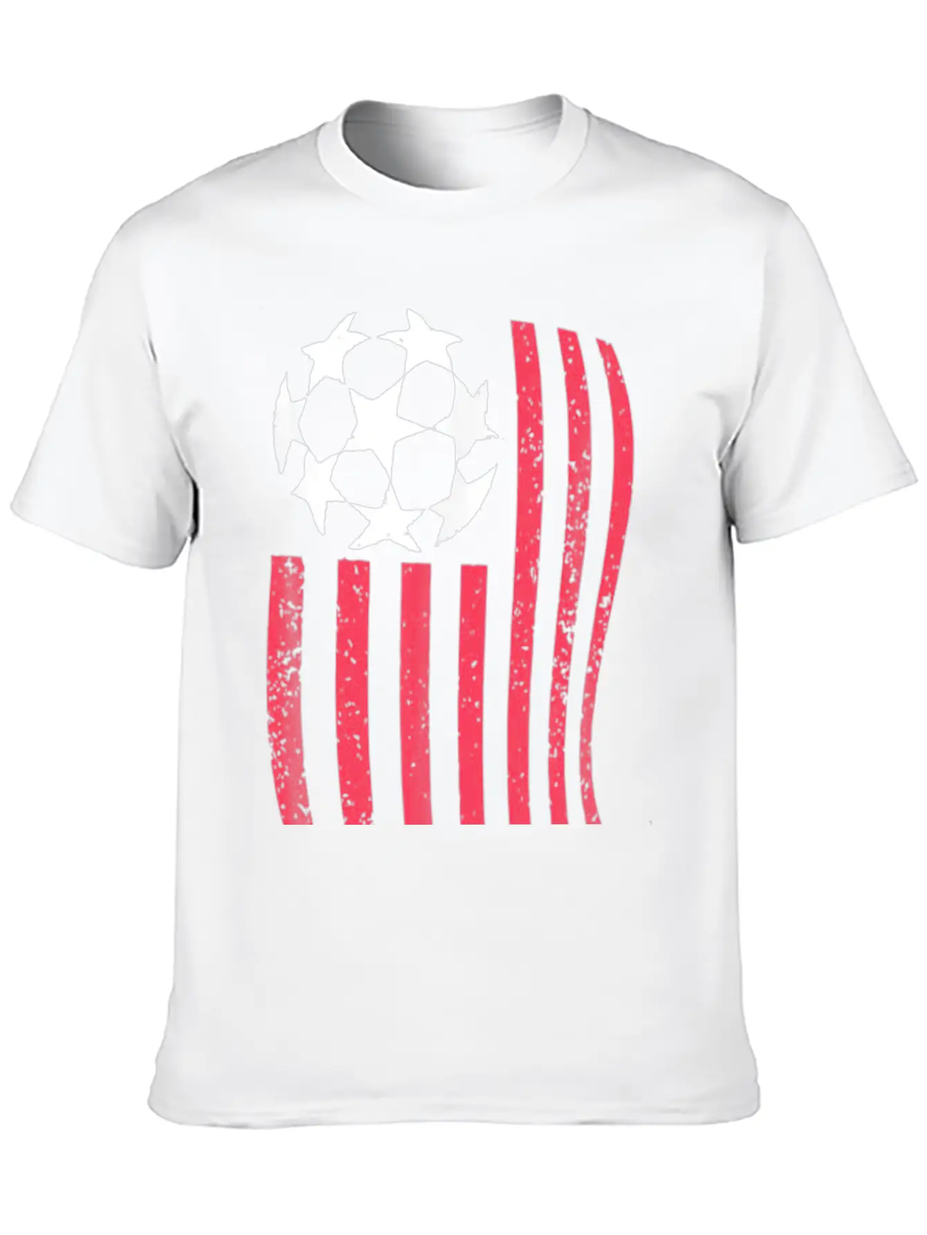 USA Flag With Soccer Ball Stylish Everyday T-Shirt – Unisex Basic Cotton Tee