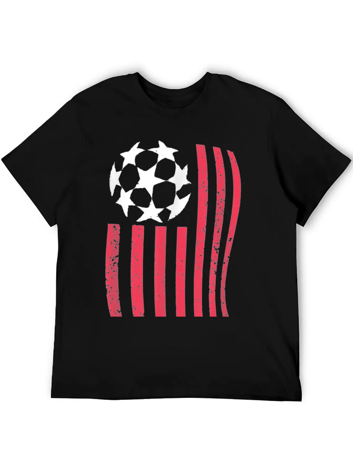 USA Flag With Soccer Ball Stylish Everyday T-Shirt – Unisex Basic Cotton Tee