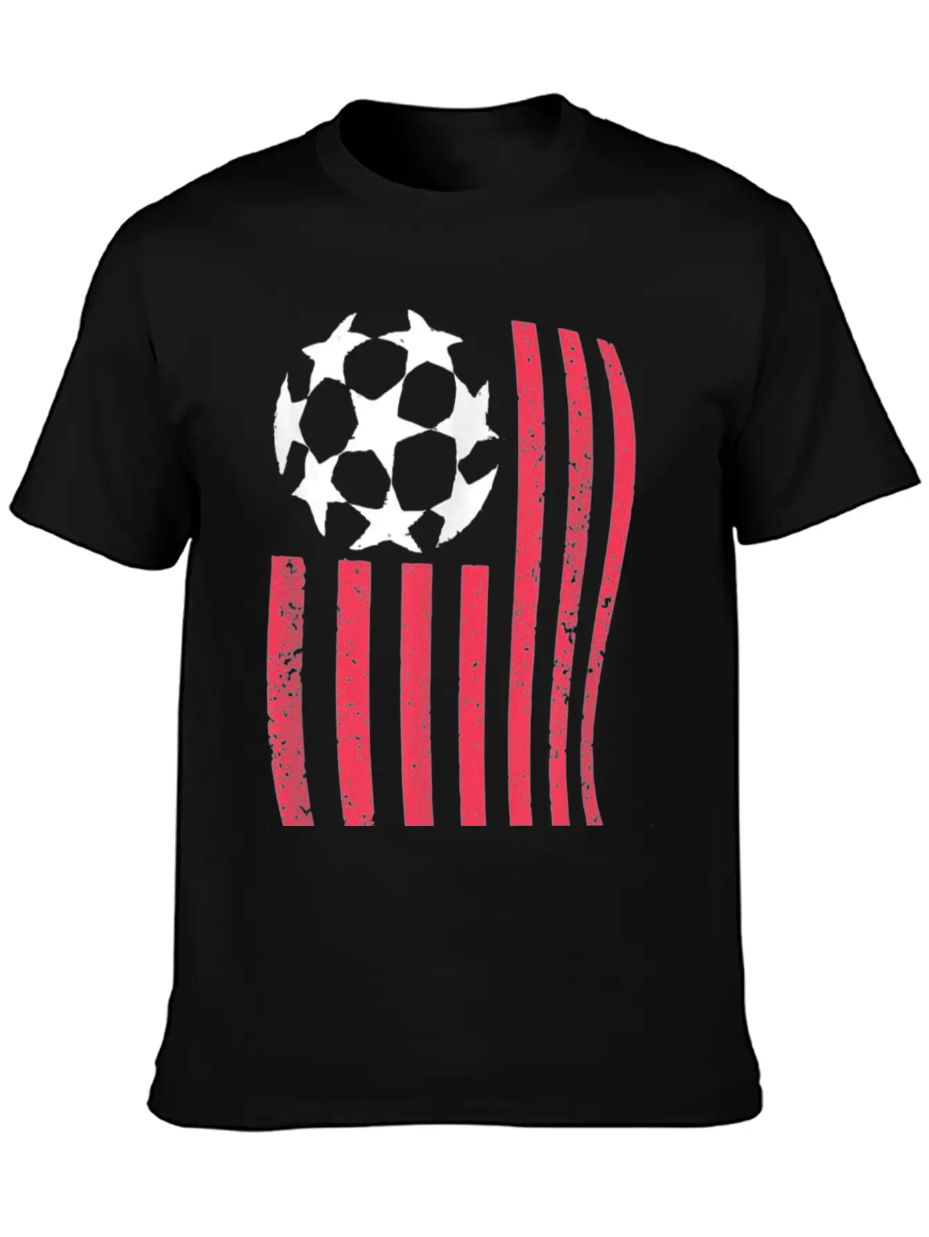 USA Flag With Soccer Ball Stylish Everyday T-Shirt – Unisex Basic Cotton Tee