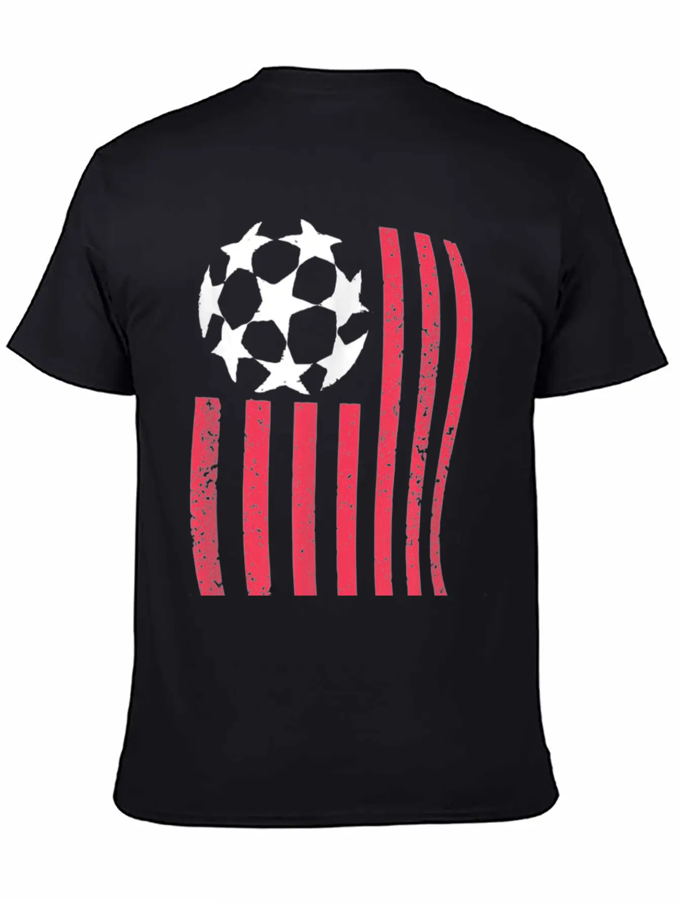 USA Flag With Soccer Ball Stylish Everyday T-Shirt – Unisex Basic Cotton Tee