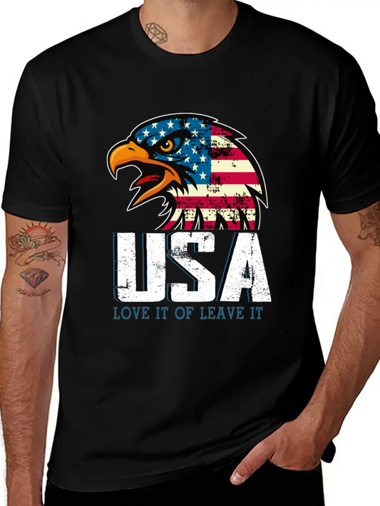 USA Love It Or Leave It Eagle America Flag Stylish Everyday T-Shirt – Unisex Basic Cotton Tee
