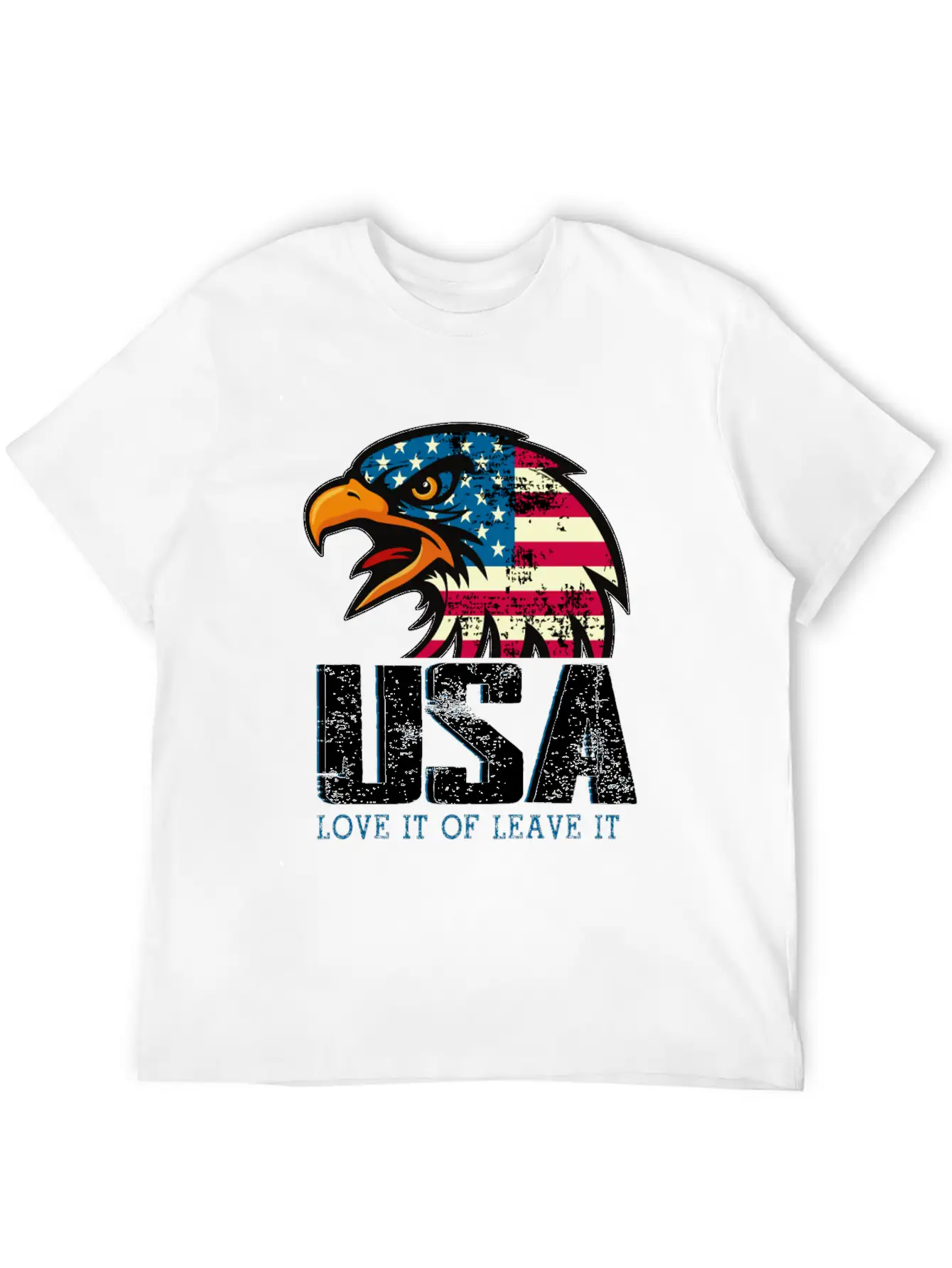 USA Love It Or Leave It Eagle America Flag Stylish Everyday T-Shirt – Unisex Basic Cotton Tee