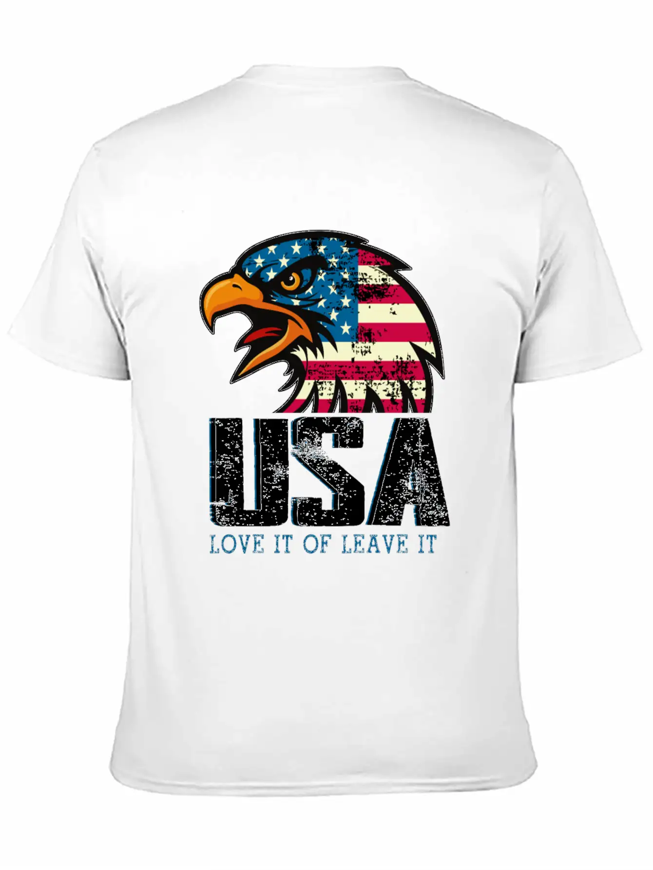 USA Love It Or Leave It Eagle America Flag Stylish Everyday T-Shirt – Unisex Basic Cotton Tee