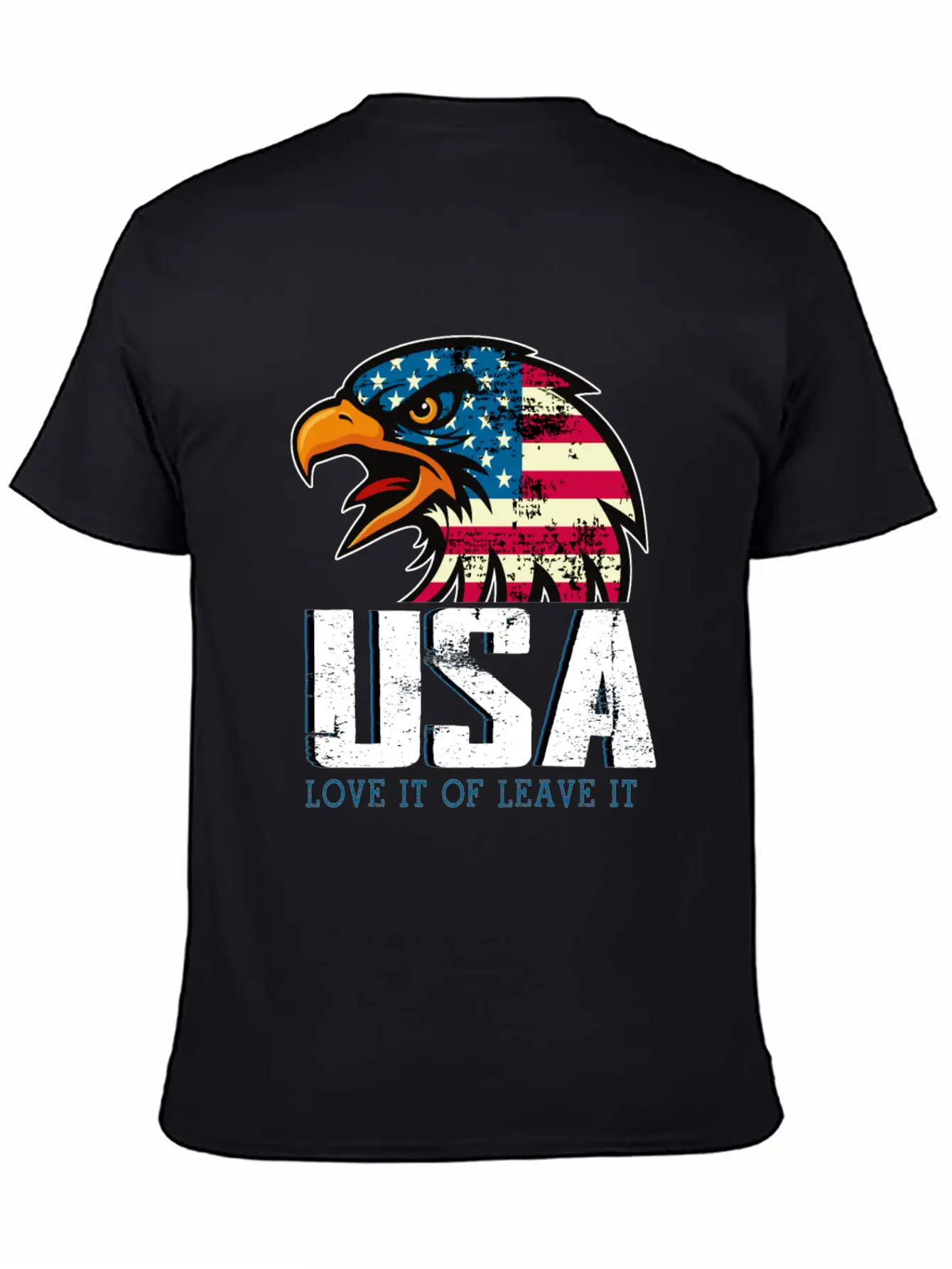 USA Love It Or Leave It Eagle America Flag Stylish Everyday T-Shirt – Unisex Basic Cotton Tee
