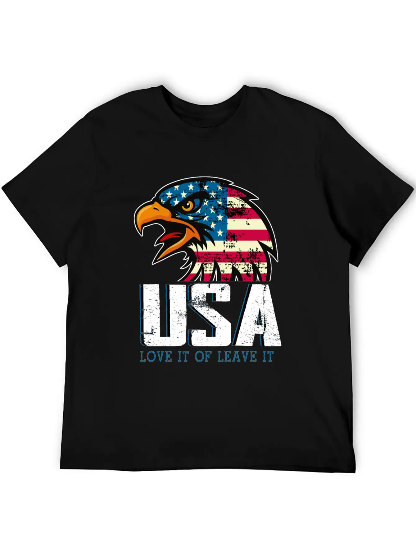 USA Love It Or Leave It Eagle America Flag Stylish Everyday T-Shirt – Unisex Basic Cotton Tee