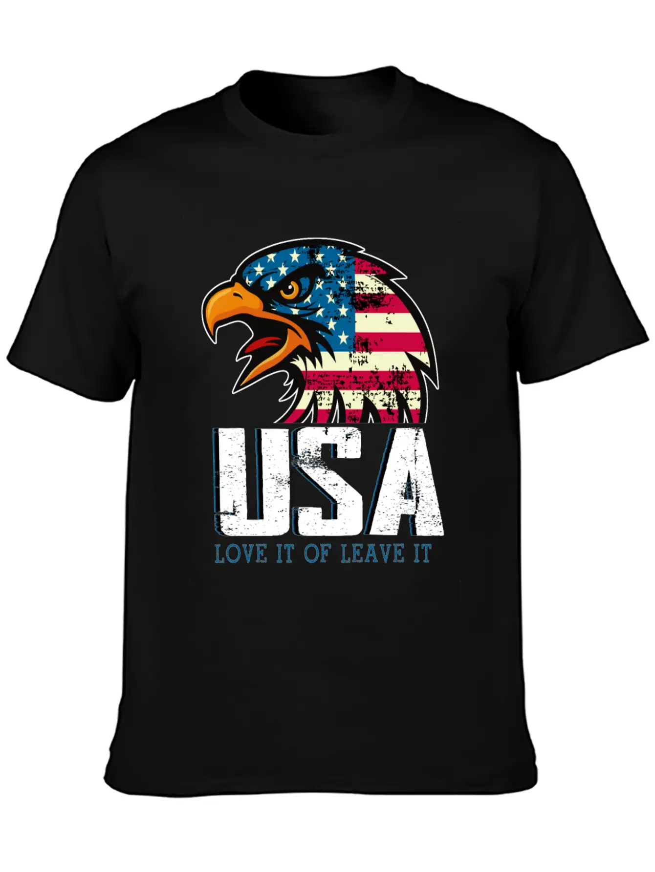 USA Love It Or Leave It Eagle America Flag Stylish Everyday T-Shirt – Unisex Basic Cotton Tee