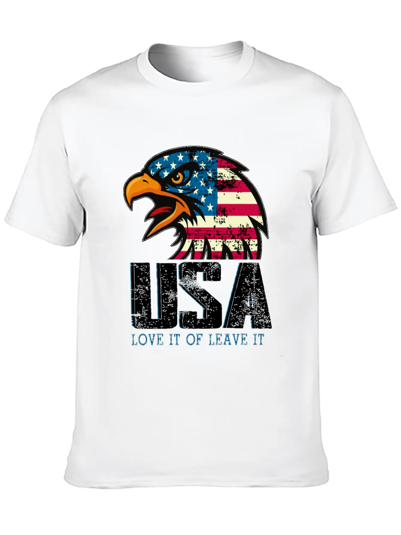 USA Love It Or Leave It Eagle America Flag Stylish Everyday T-Shirt – Unisex Basic Cotton Tee