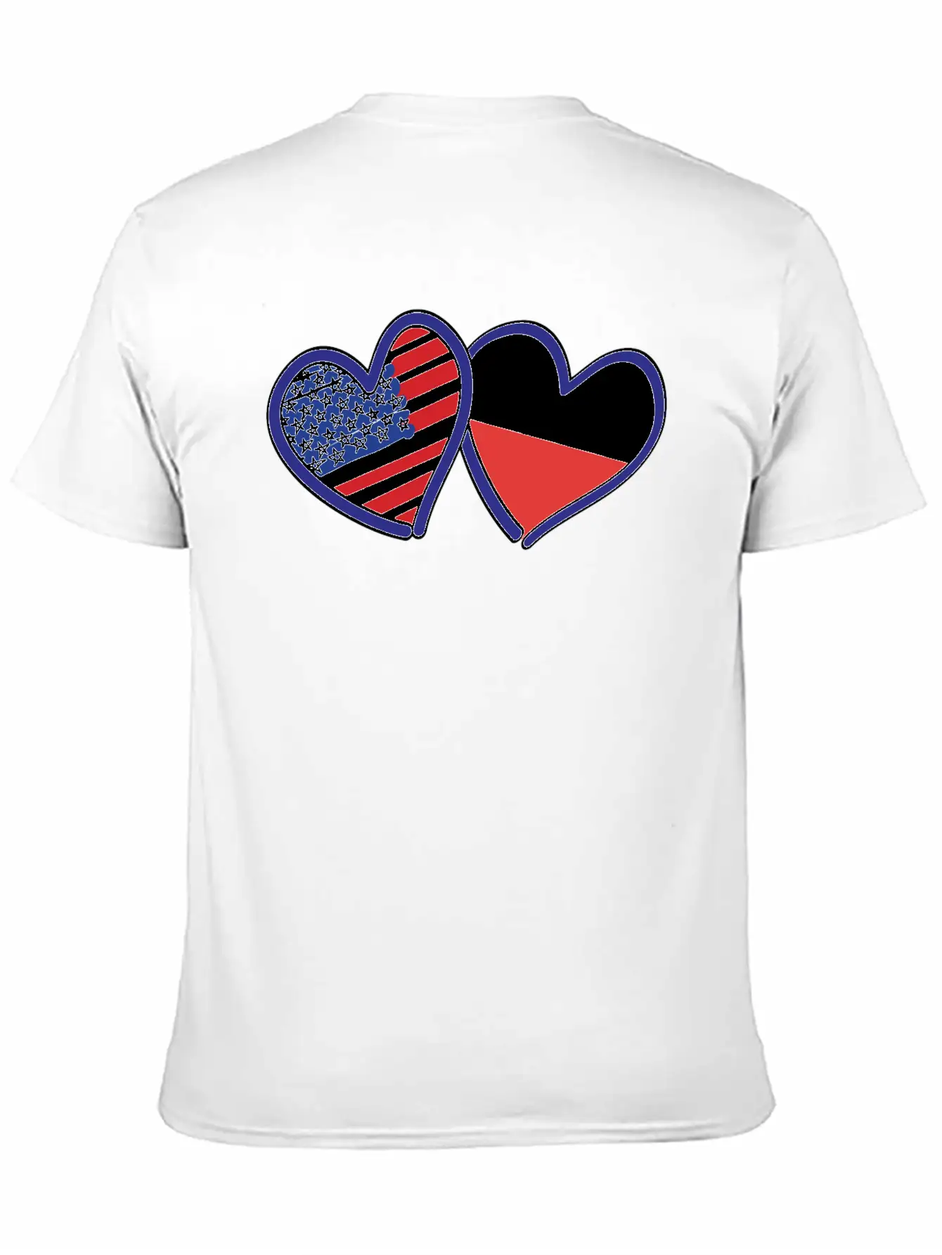 USA Poland Flag Hearts Unisex Short Sleeve Soft Cotton T-Shirt – Casual Everyday Wear