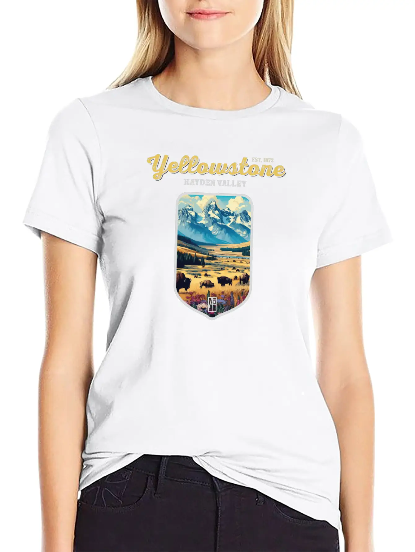 USA - YELLOWSTONE - Hayden Valley - 2 Basic Graphic T-Shirt – Daily Comfort In Soft Cotton