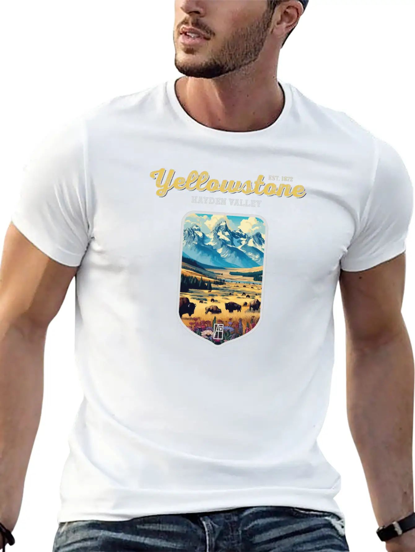 USA - YELLOWSTONE - Hayden Valley - 2 Basic Graphic T-Shirt – Daily Comfort In Soft Cotton