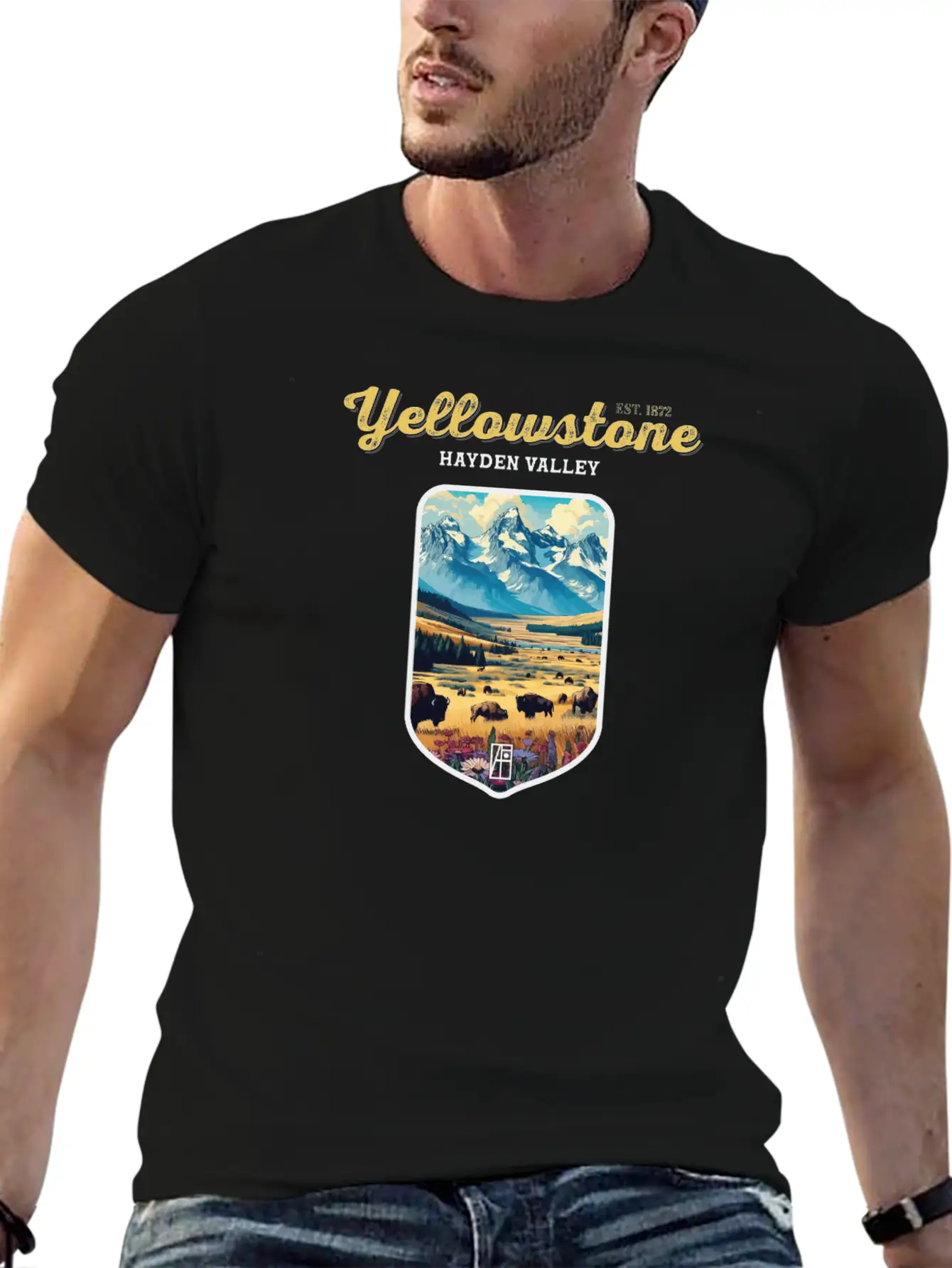 USA - YELLOWSTONE - Hayden Valley - 2 Basic Graphic T-Shirt – Daily Comfort In Soft Cotton