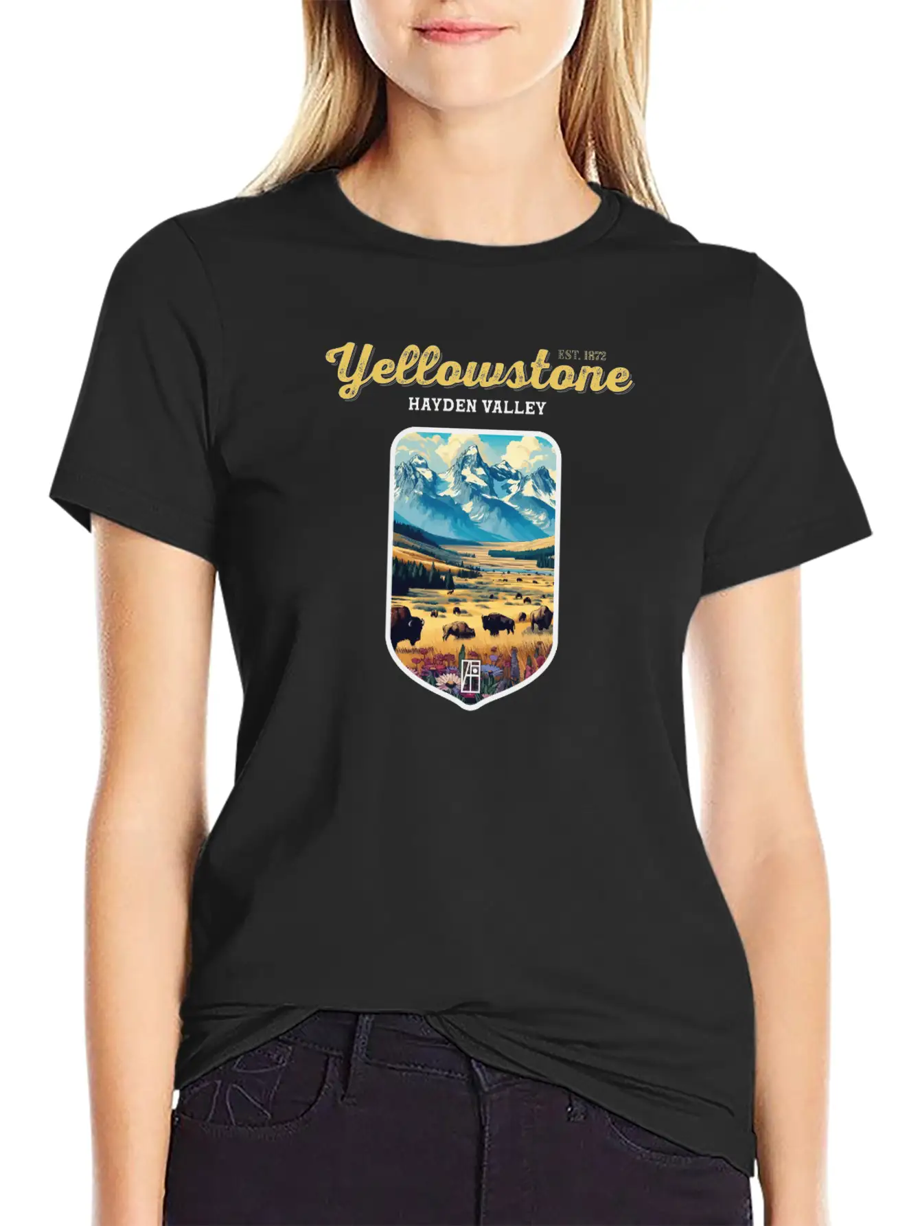 USA - YELLOWSTONE - Hayden Valley - 2 Basic Graphic T-Shirt – Daily Comfort In Soft Cotton