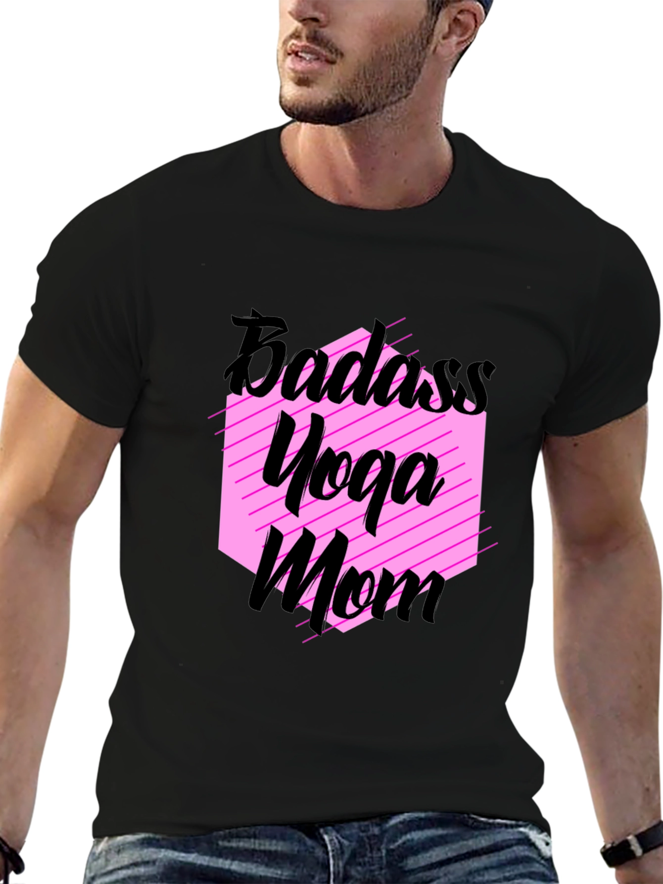 Badass Yoga Mom Black T-Shirt