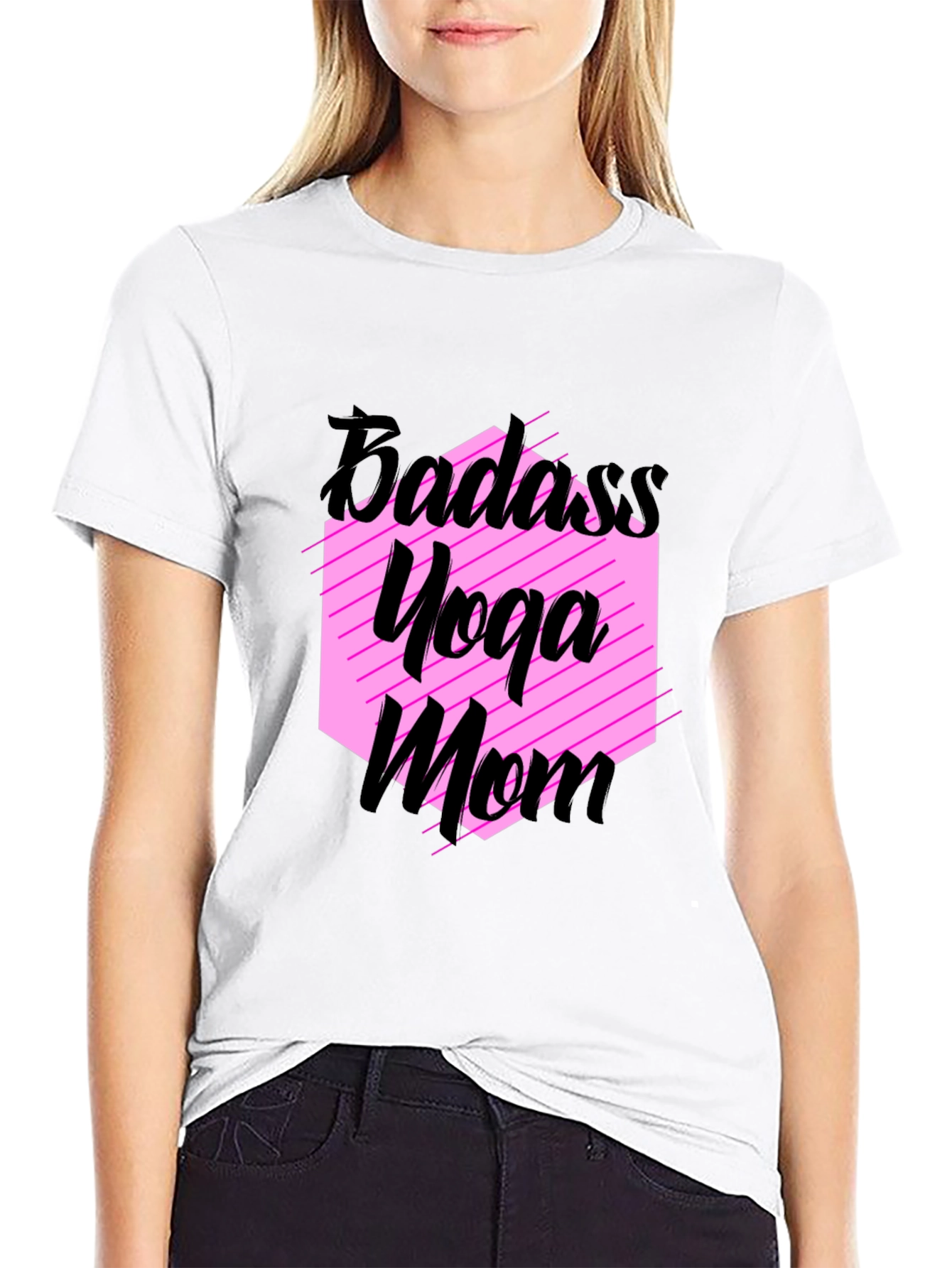 Badass Yoga Mom Black T-Shirt