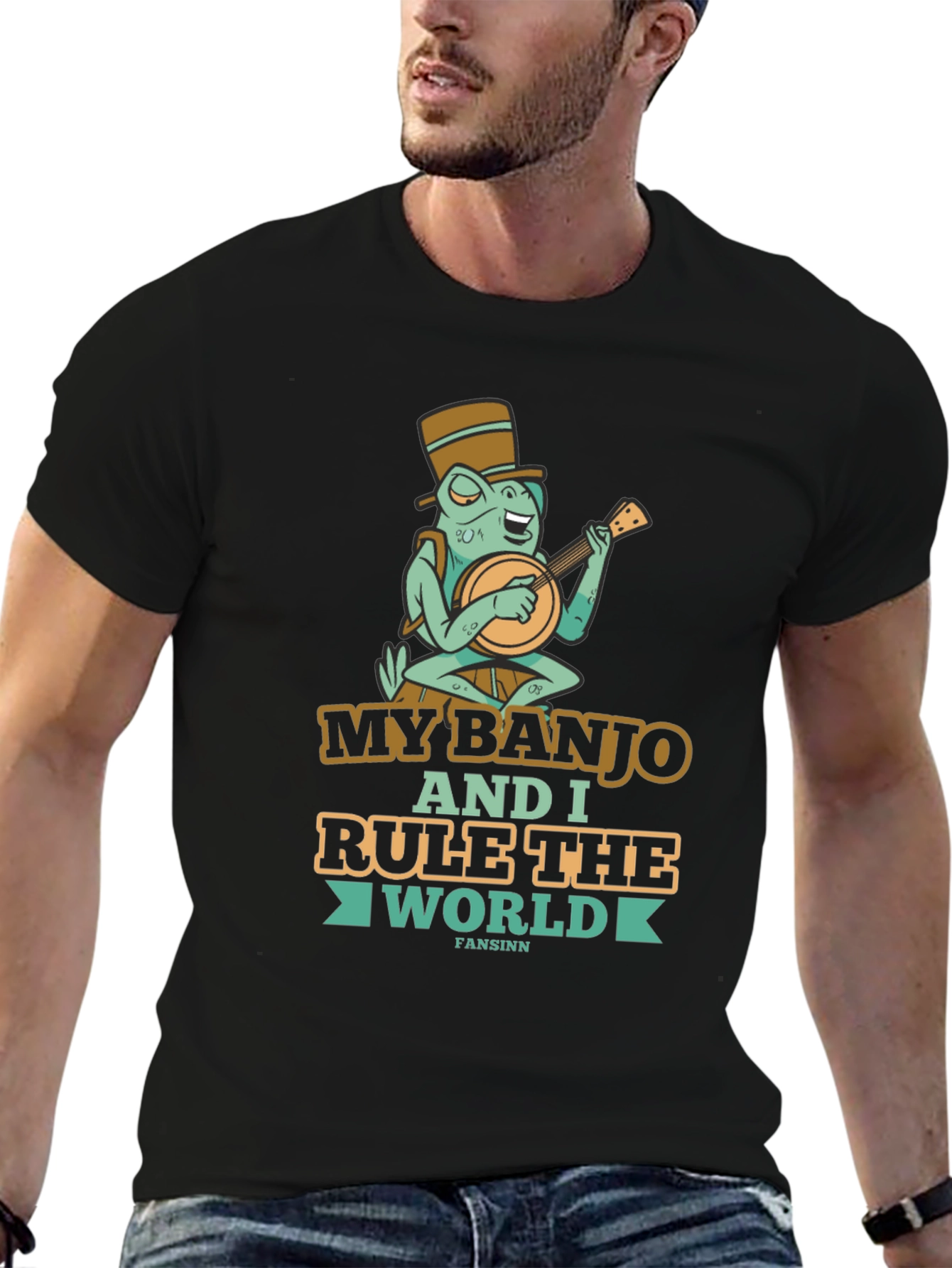 Funny Banjo Frog Graphic Tee