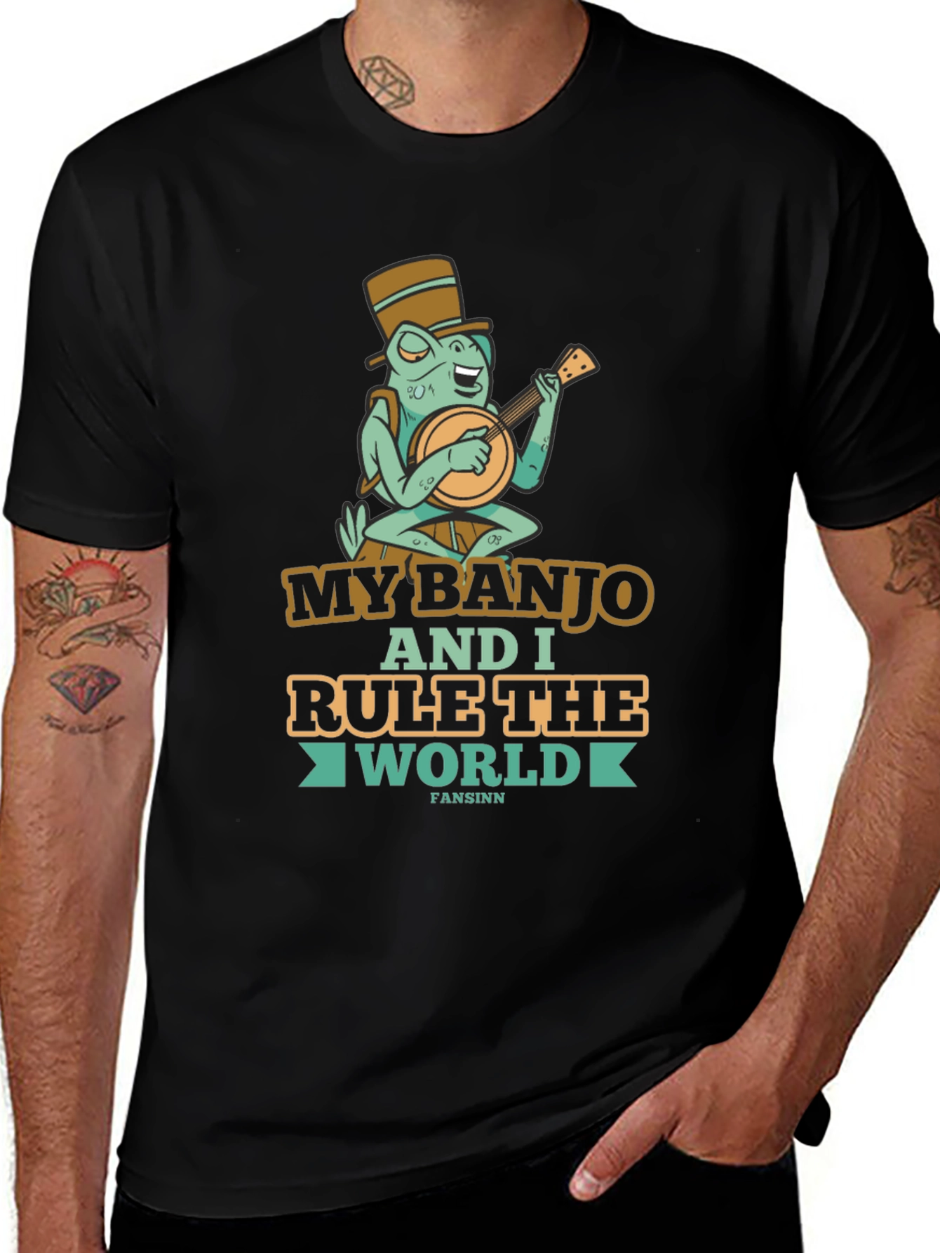 Funny Banjo Frog Graphic Tee