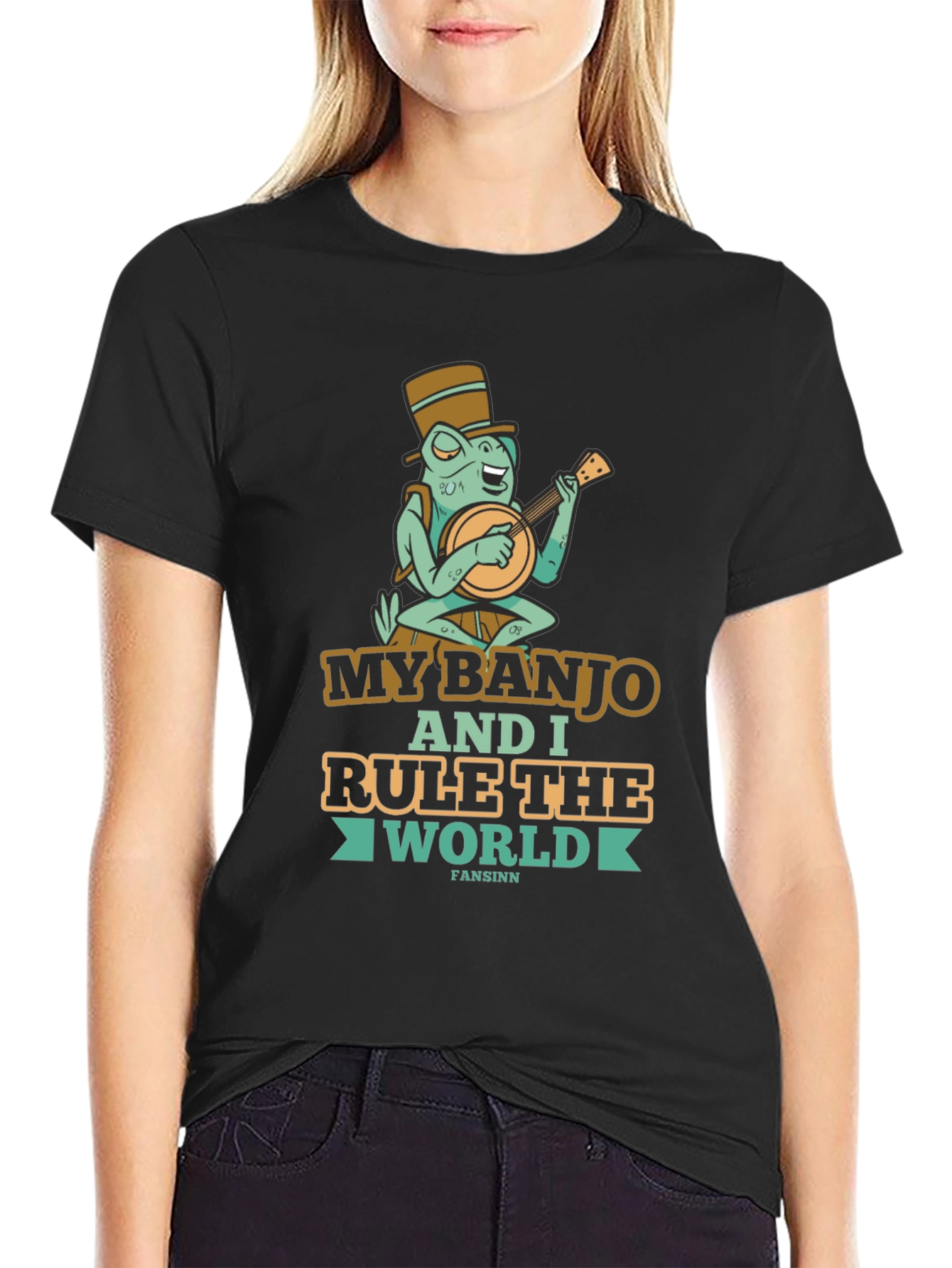 Funny Banjo Frog Graphic Tee