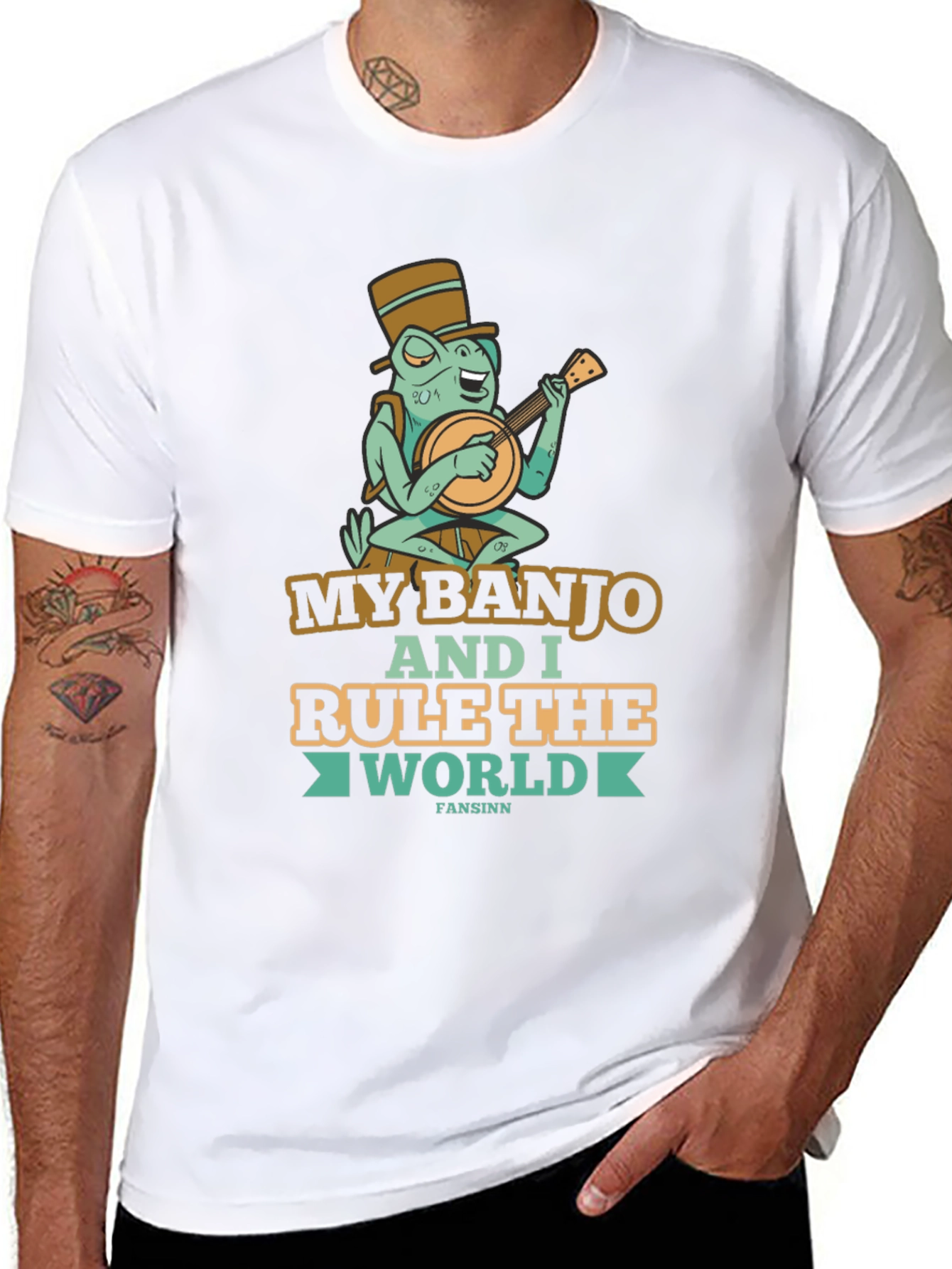 Funny Banjo Frog Graphic Tee