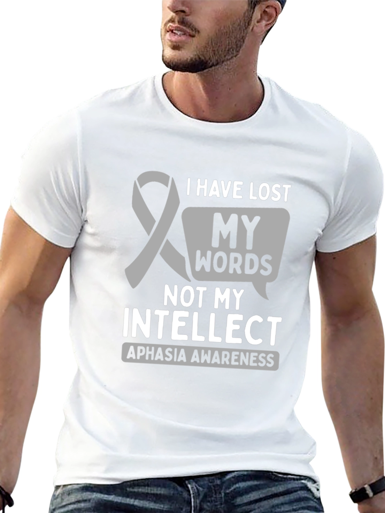 Aphasia Awareness T-Shirt: Lost Words Not Intellect