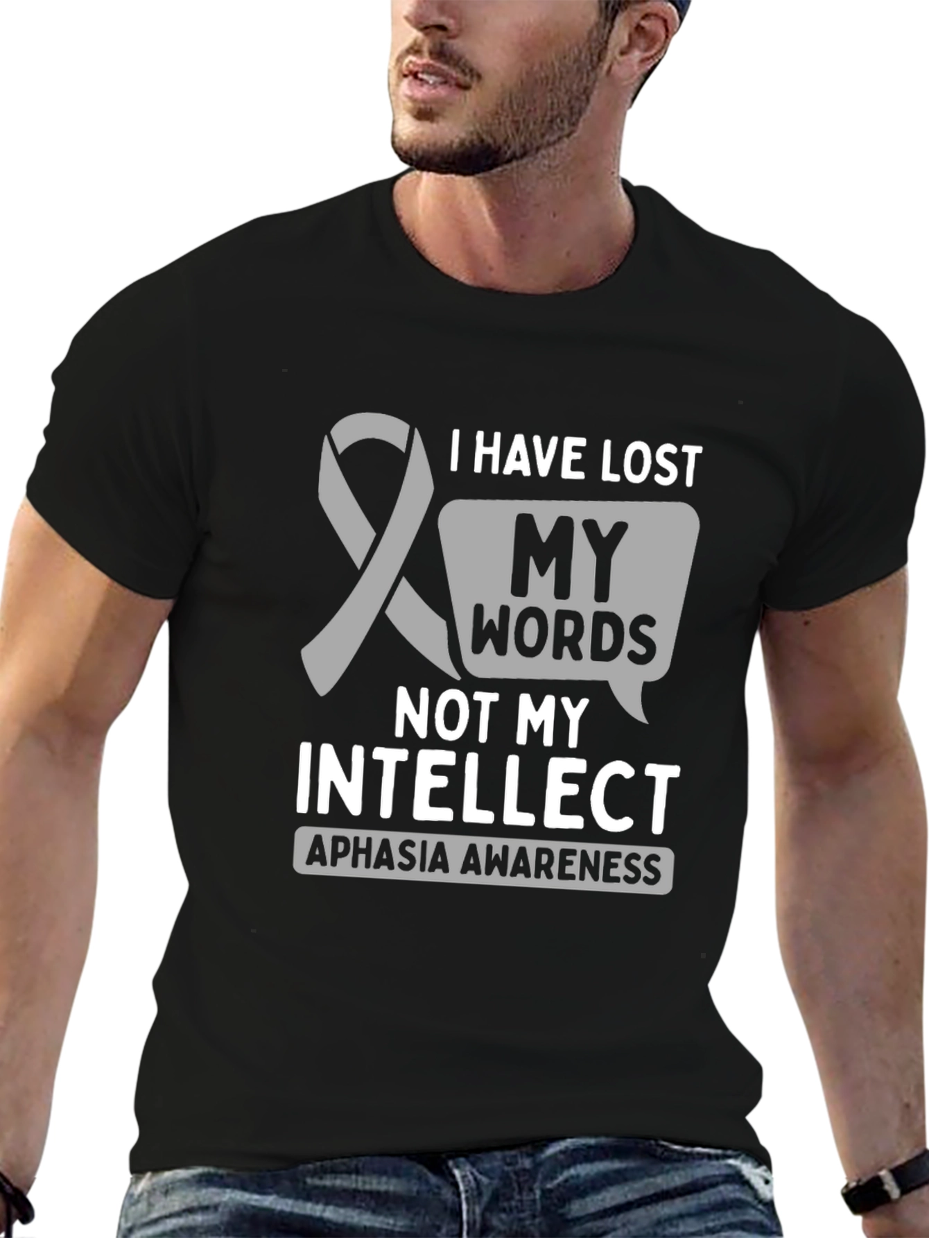 Aphasia Awareness T-Shirt: Lost Words Not Intellect