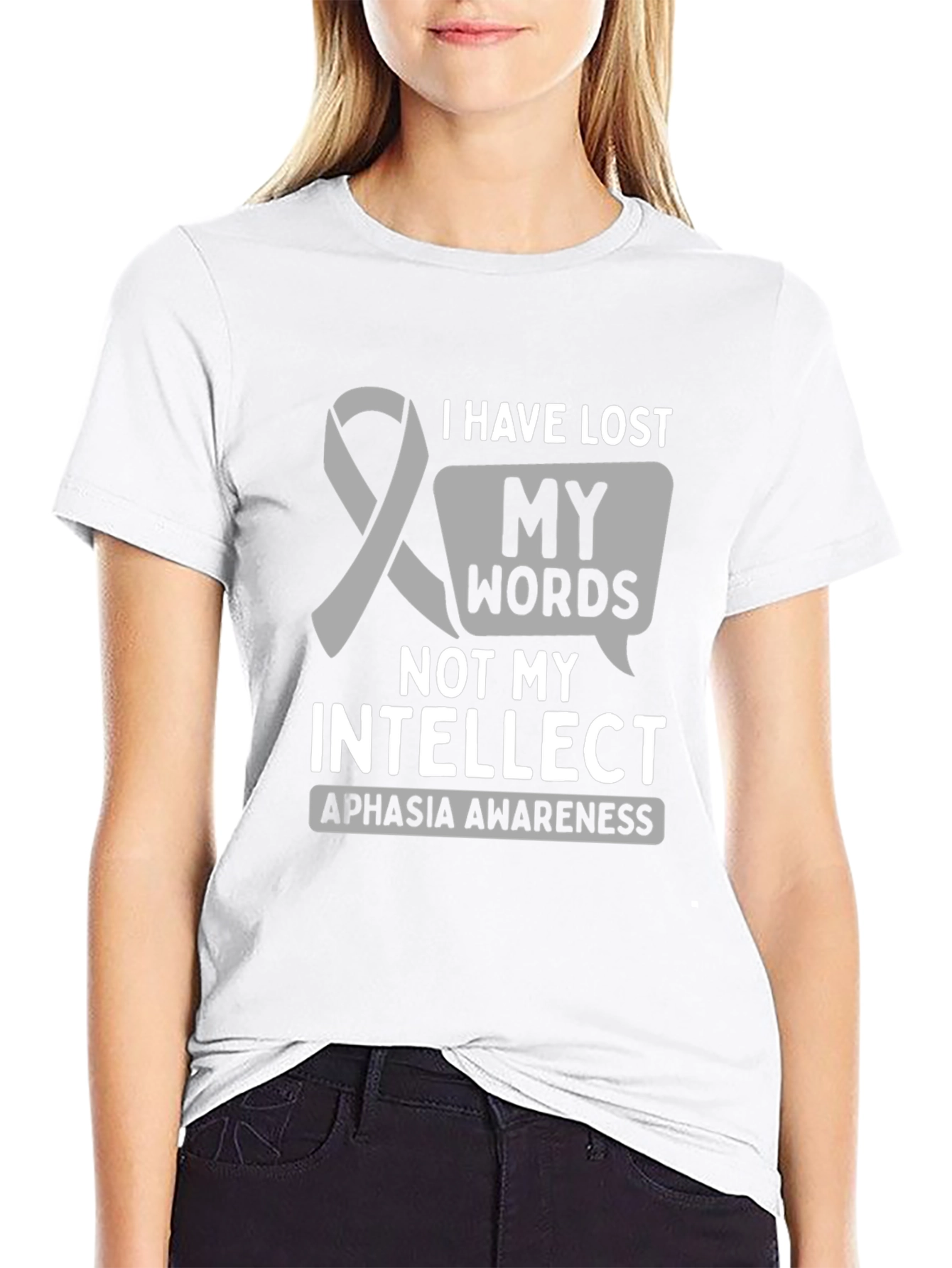 Aphasia Awareness T-Shirt: Lost Words Not Intellect