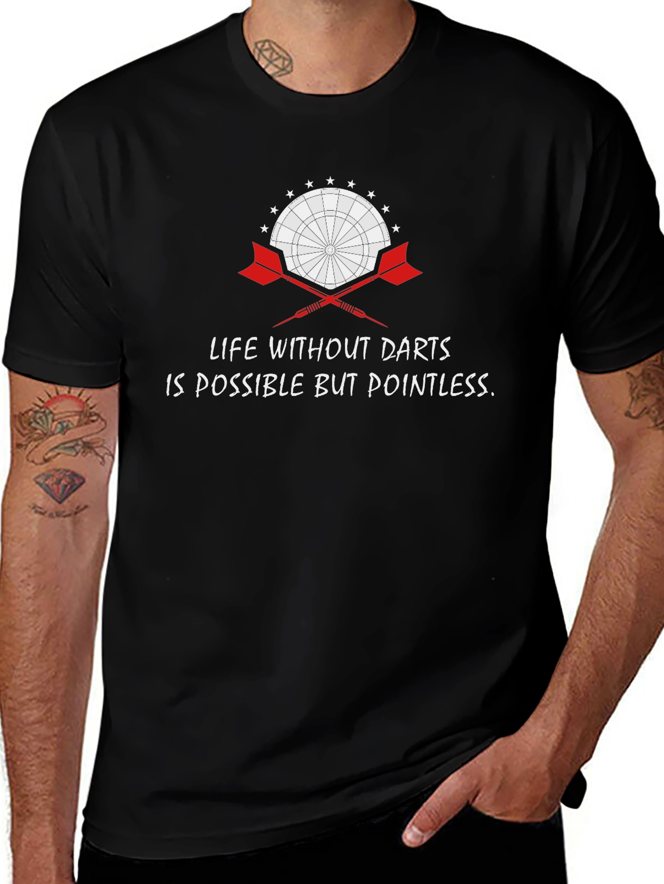 Life Without Darts T-Shirt - Pointless Dartboard Tee
