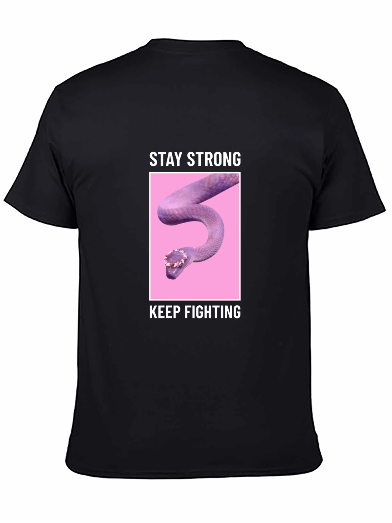 Stay Strong T-Shirt with Snake Design