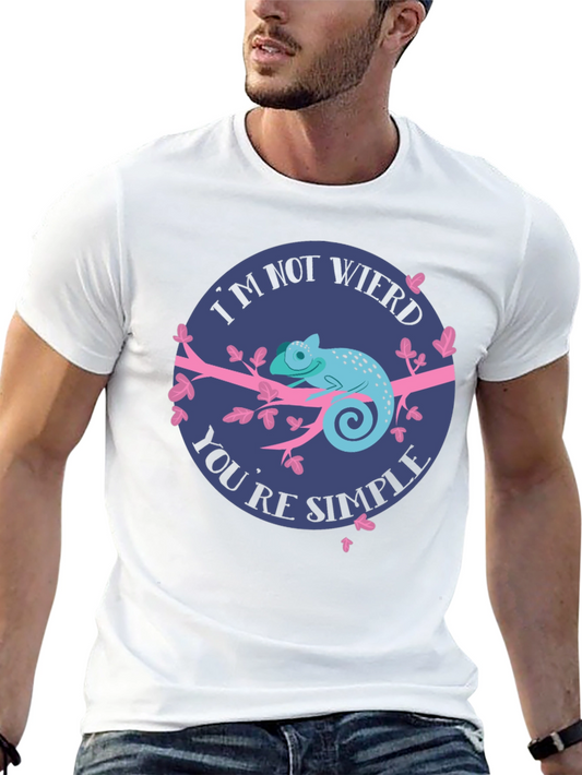 Funny Chameleon Graphic Tee - Im Not Weird