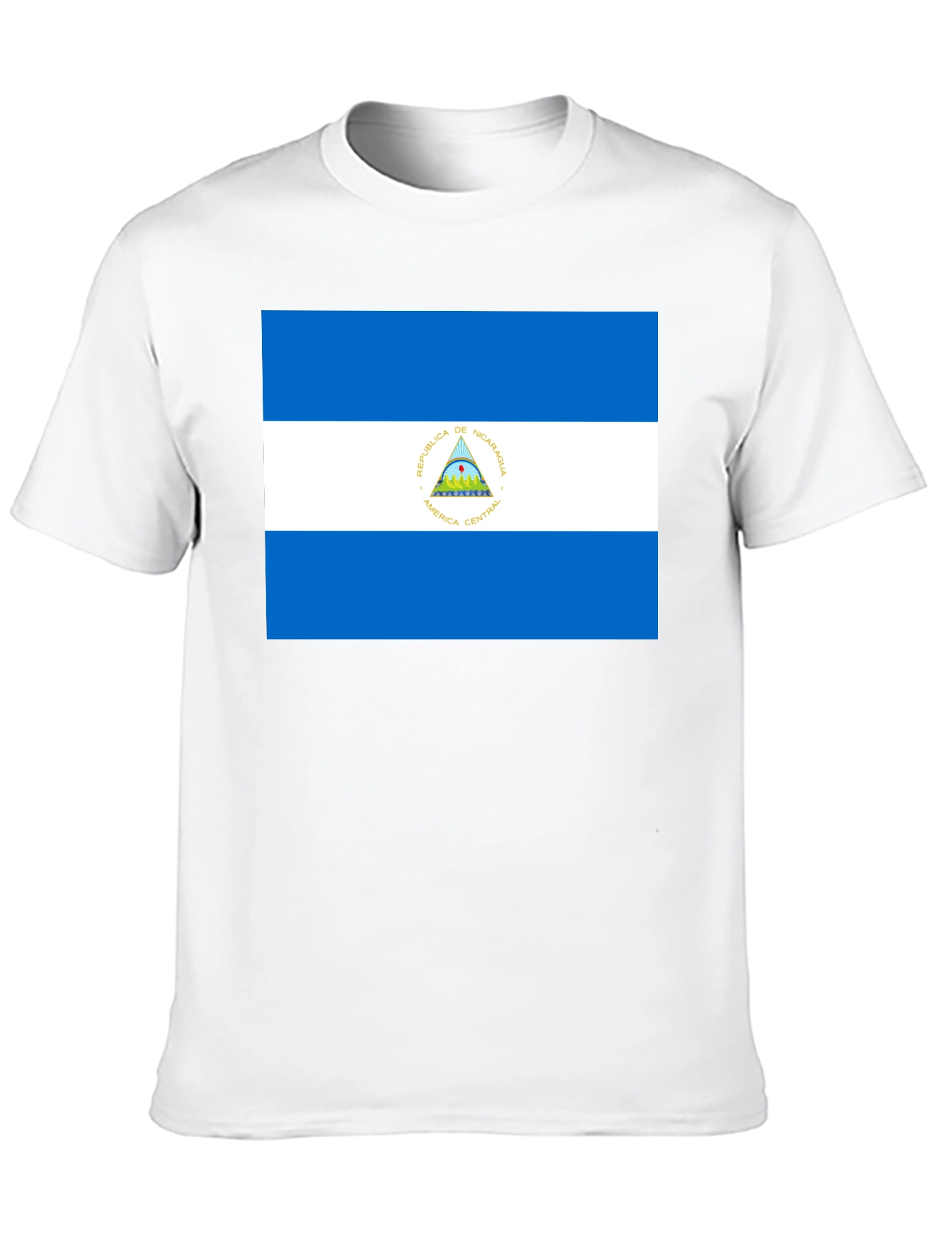 Nicaragua Flag T-Shirt - Black Cotton Tee