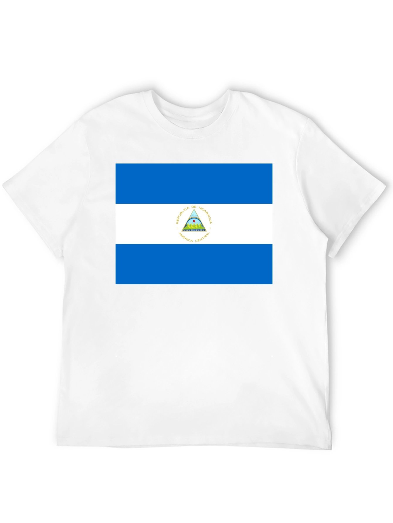 Nicaragua Flag T-Shirt - Black Cotton Tee
