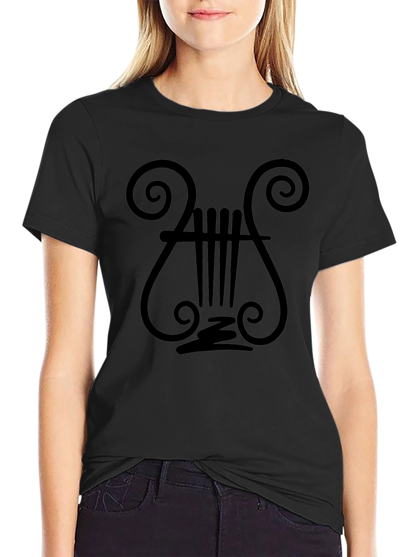 Black Lyre Graphic Tee - Classic Style