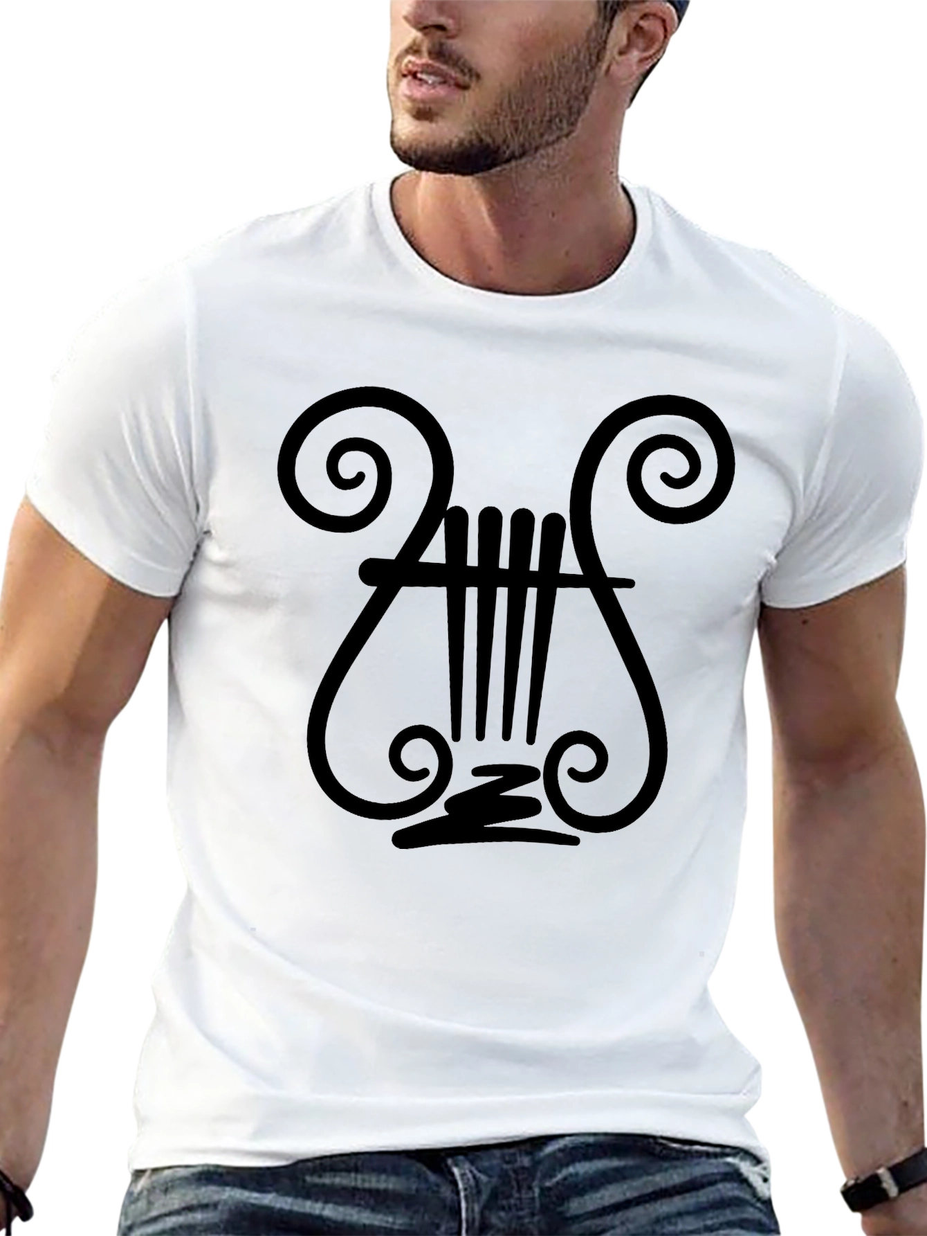 Black Lyre Graphic Tee - Classic Style