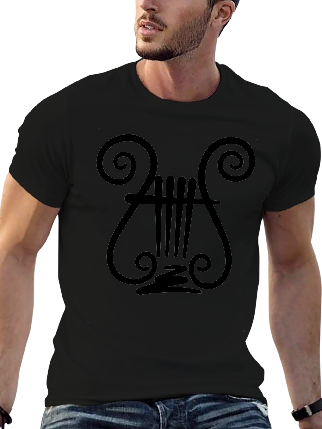 Black Lyre Graphic Tee - Classic Style