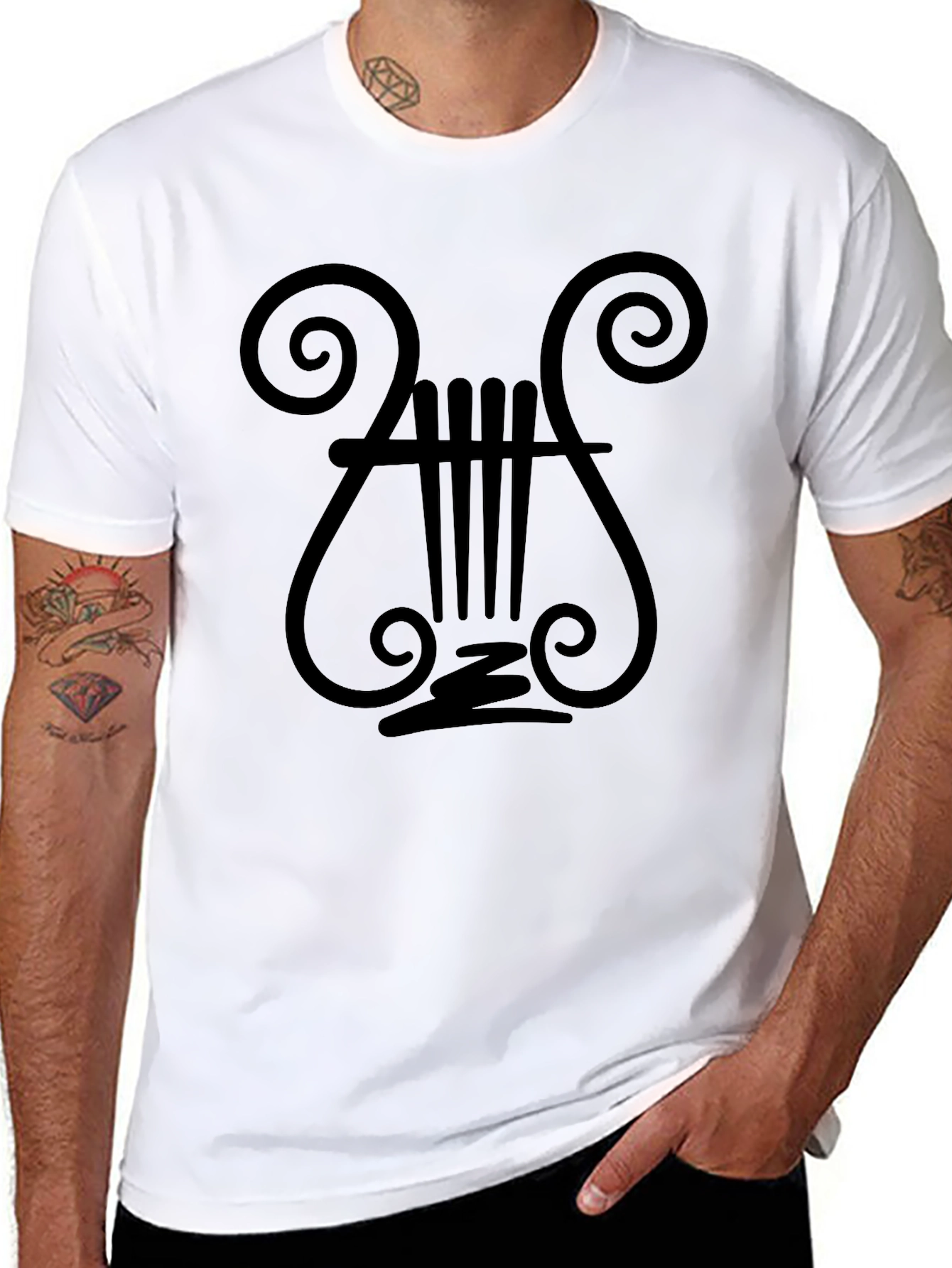 Black Lyre Graphic Tee - Classic Style