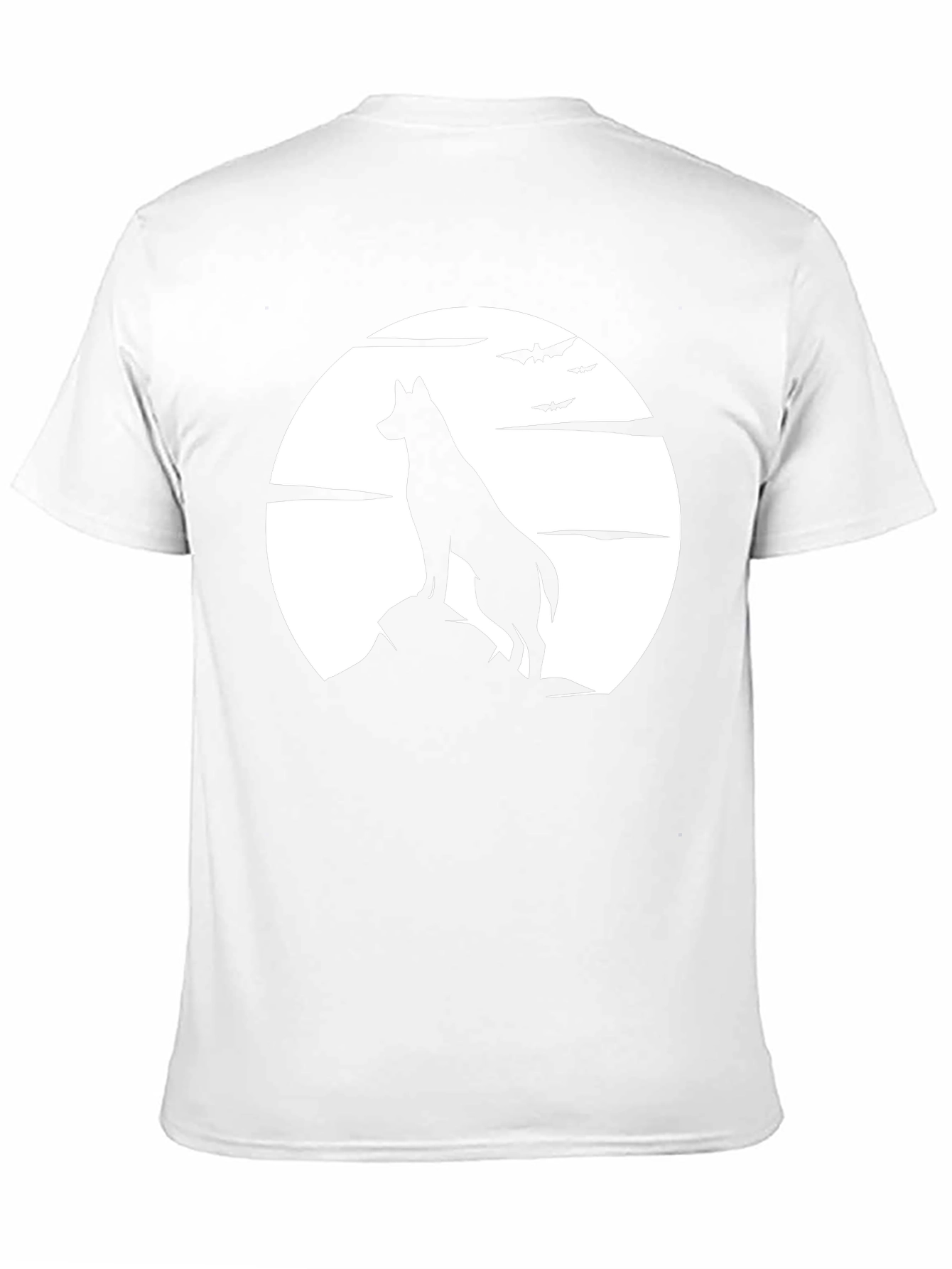 Wolf Moon Silhouette Graphic Black T-Shirt