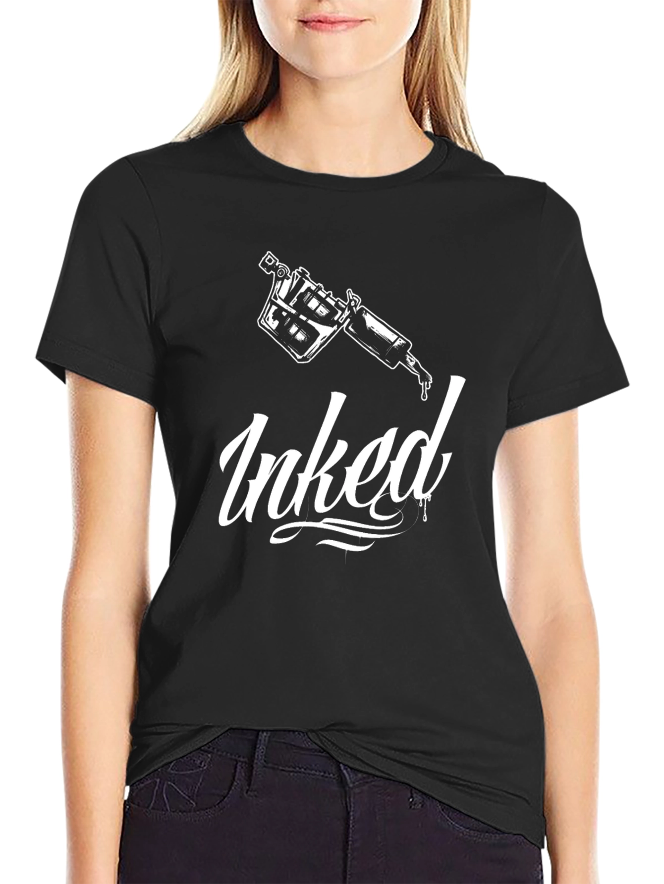 Inked Tattoo Design Black T-Shirt