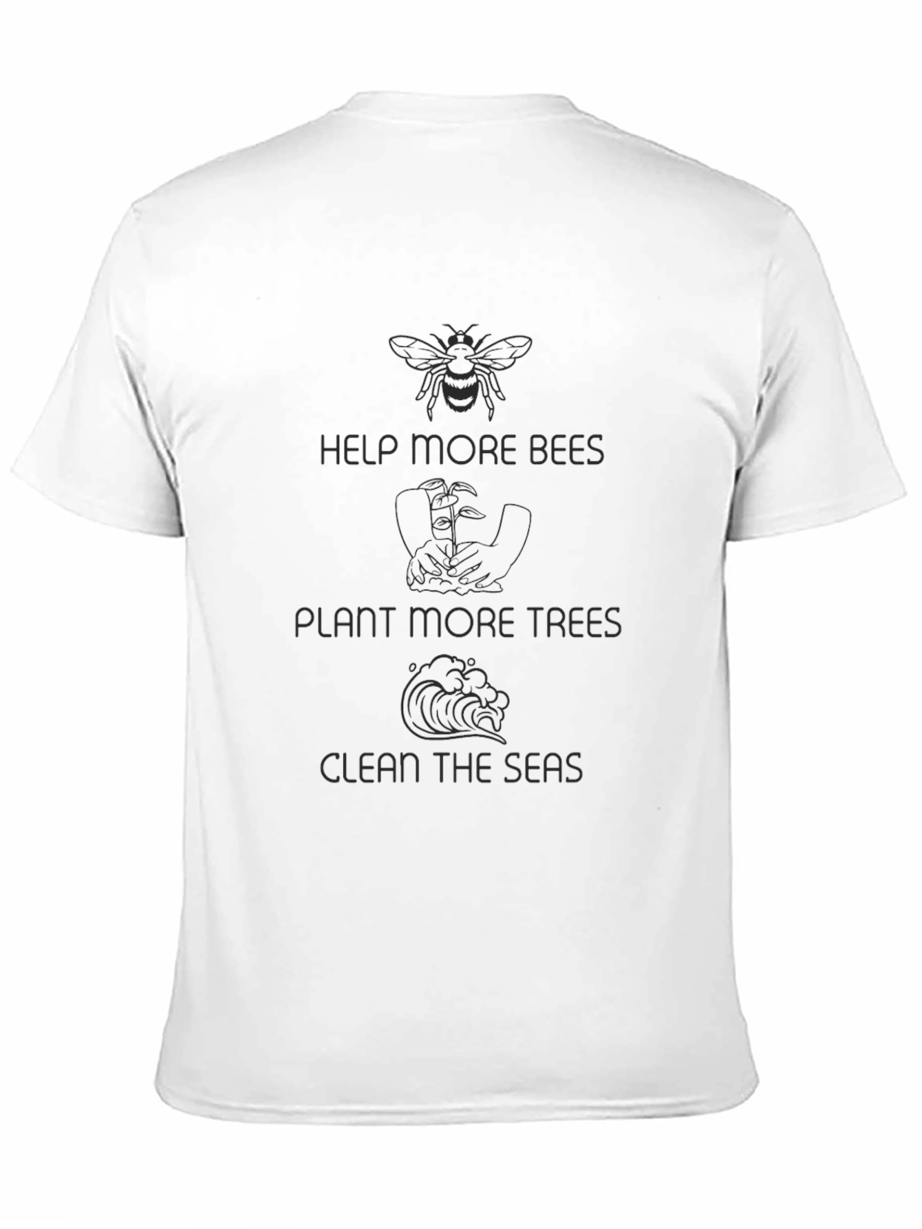 Eco-Friendly Tee: Help Bees Plant Trees Clean Seas