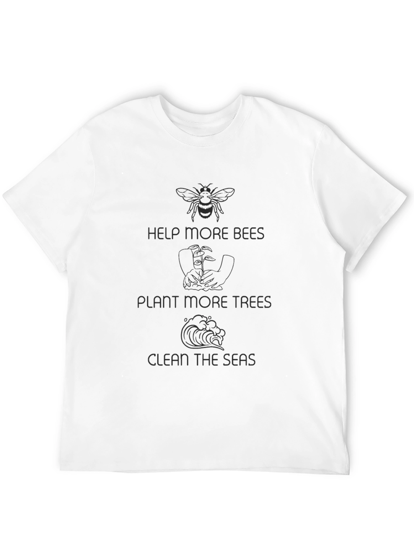 Eco-Friendly Tee: Help Bees Plant Trees Clean Seas