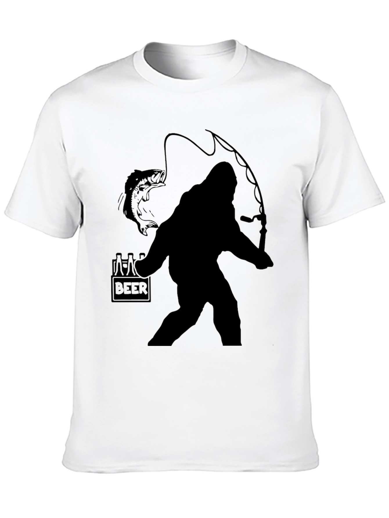 Sasquatch Fishing Beer T-Shirt