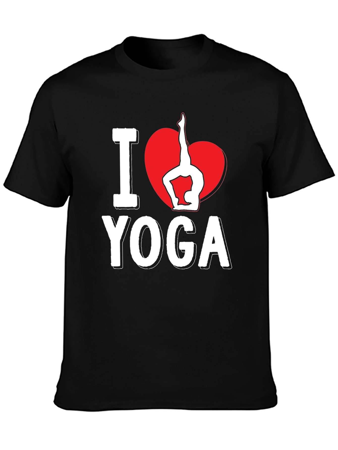 I Heart Yoga Black Graphic Tee
